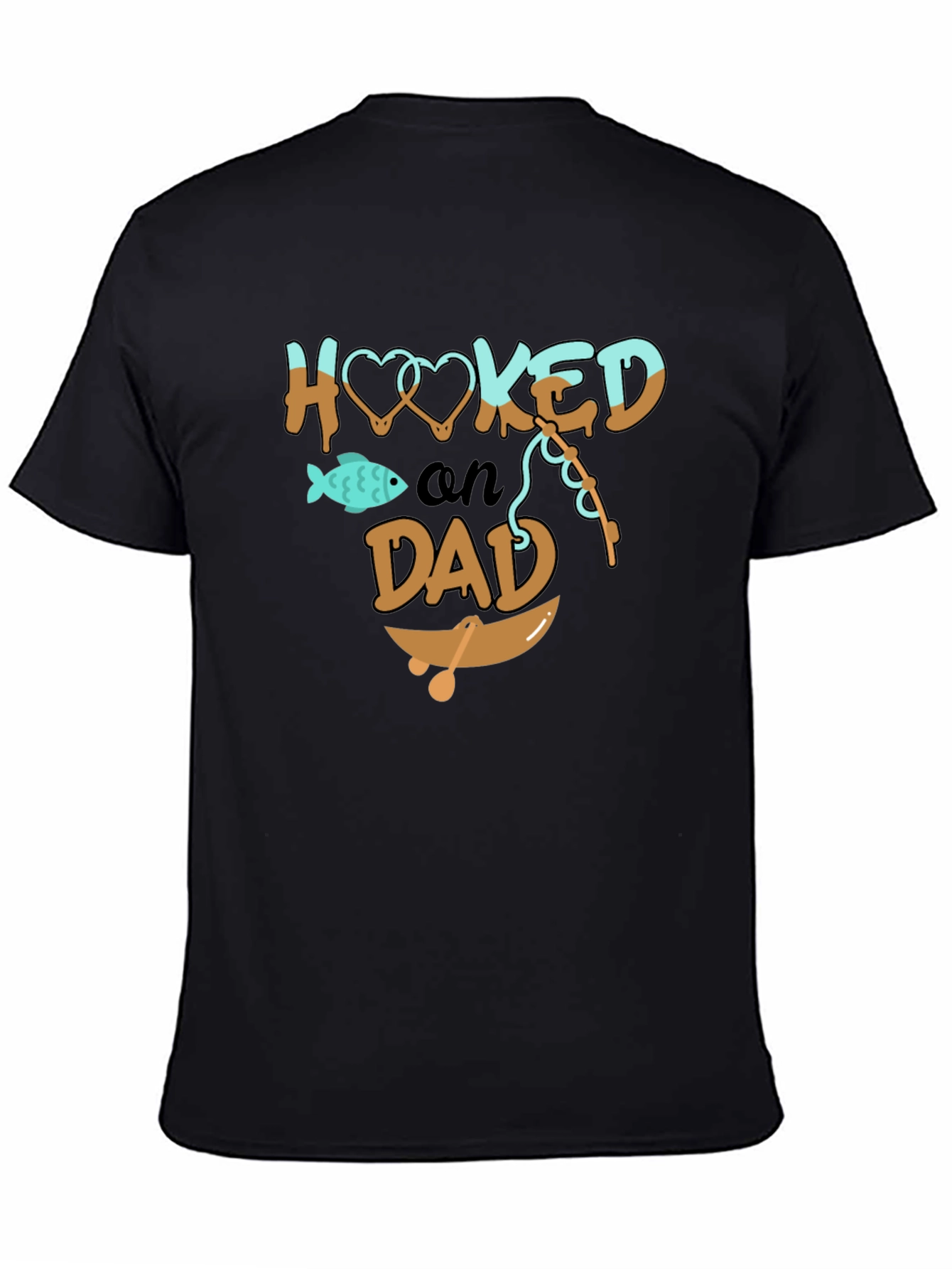 Black Hooked on Dad Graphic T-Shirt view 4