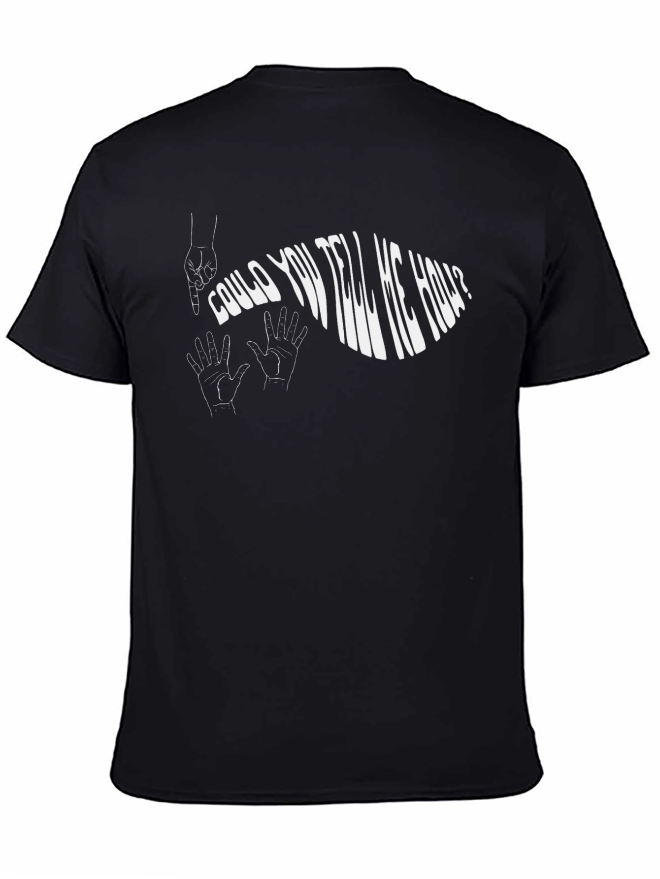Black Could You Tell Me How? Graphic Tee view 4