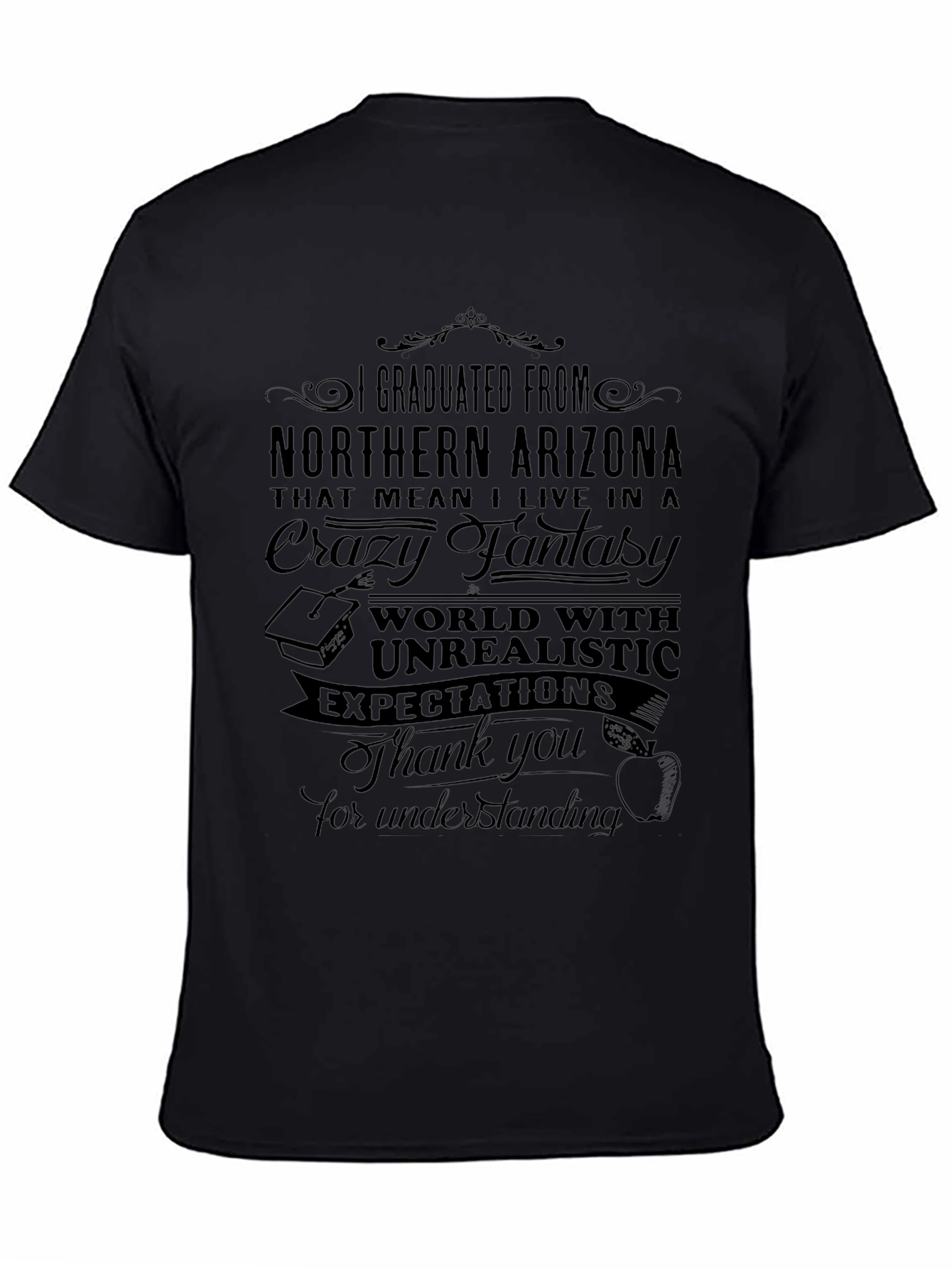 Black Northern Arizona Graduate T-Shirt - Crazy Fantasy World Tee view 4
