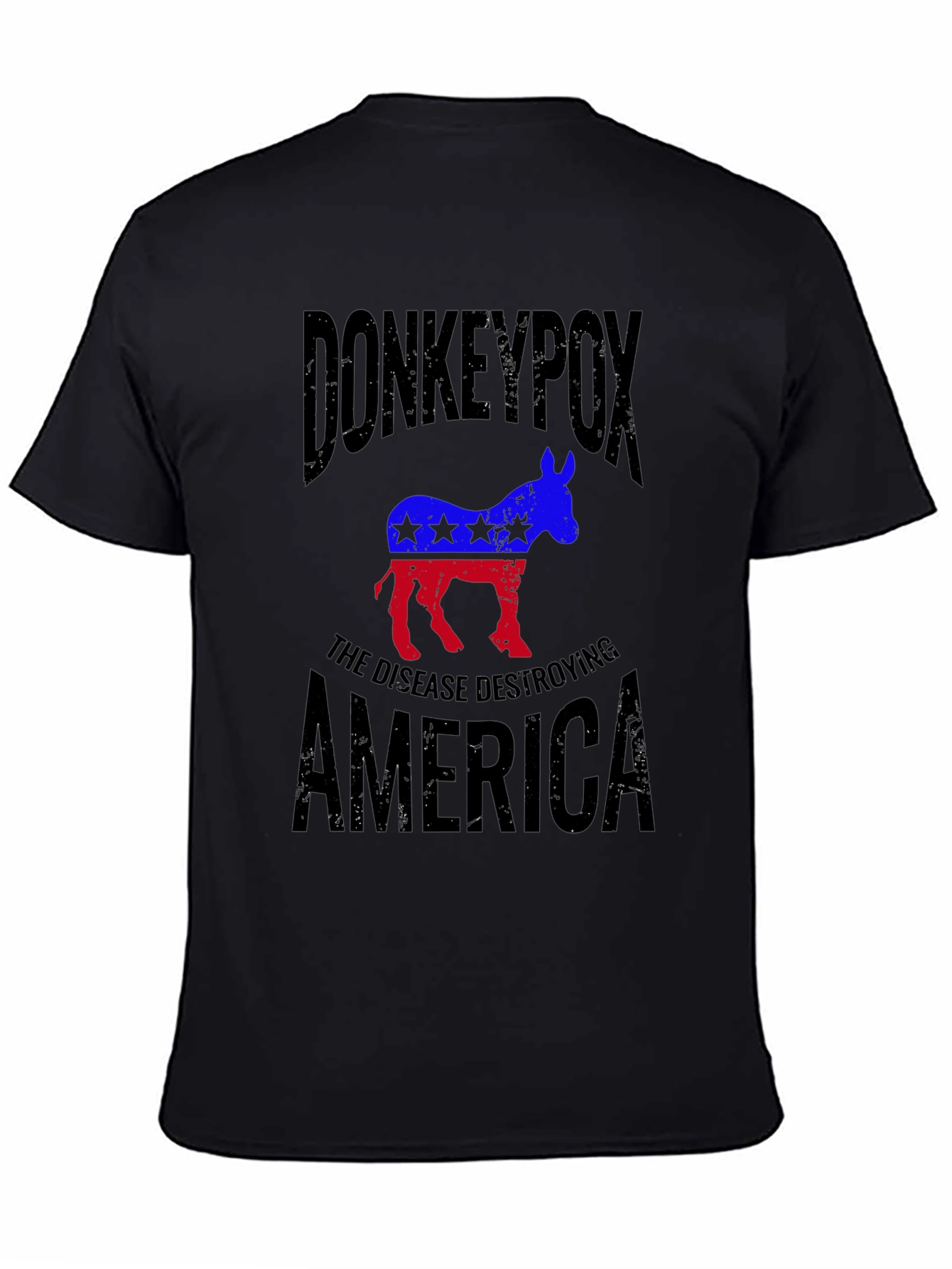 Black Donkeypox Graphic T-Shirt view 4
