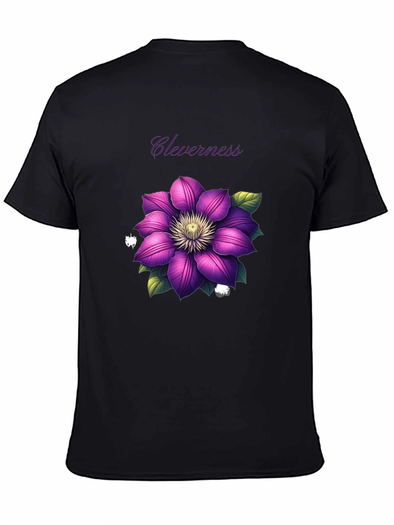 Black Cleverness Floral Graphic Black T-Shirt view 4