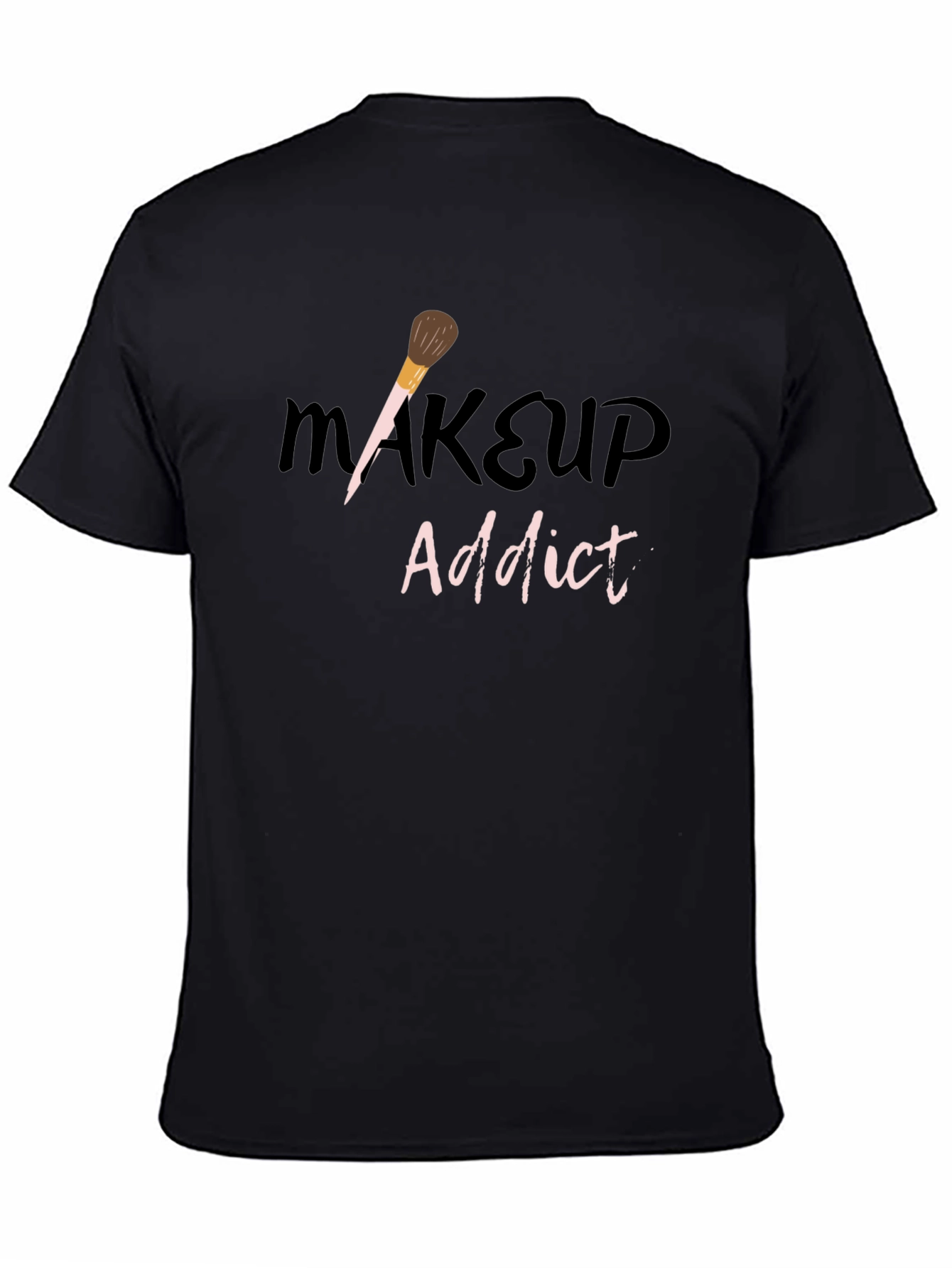 Black Makeup Addict Black T-Shirt view 4