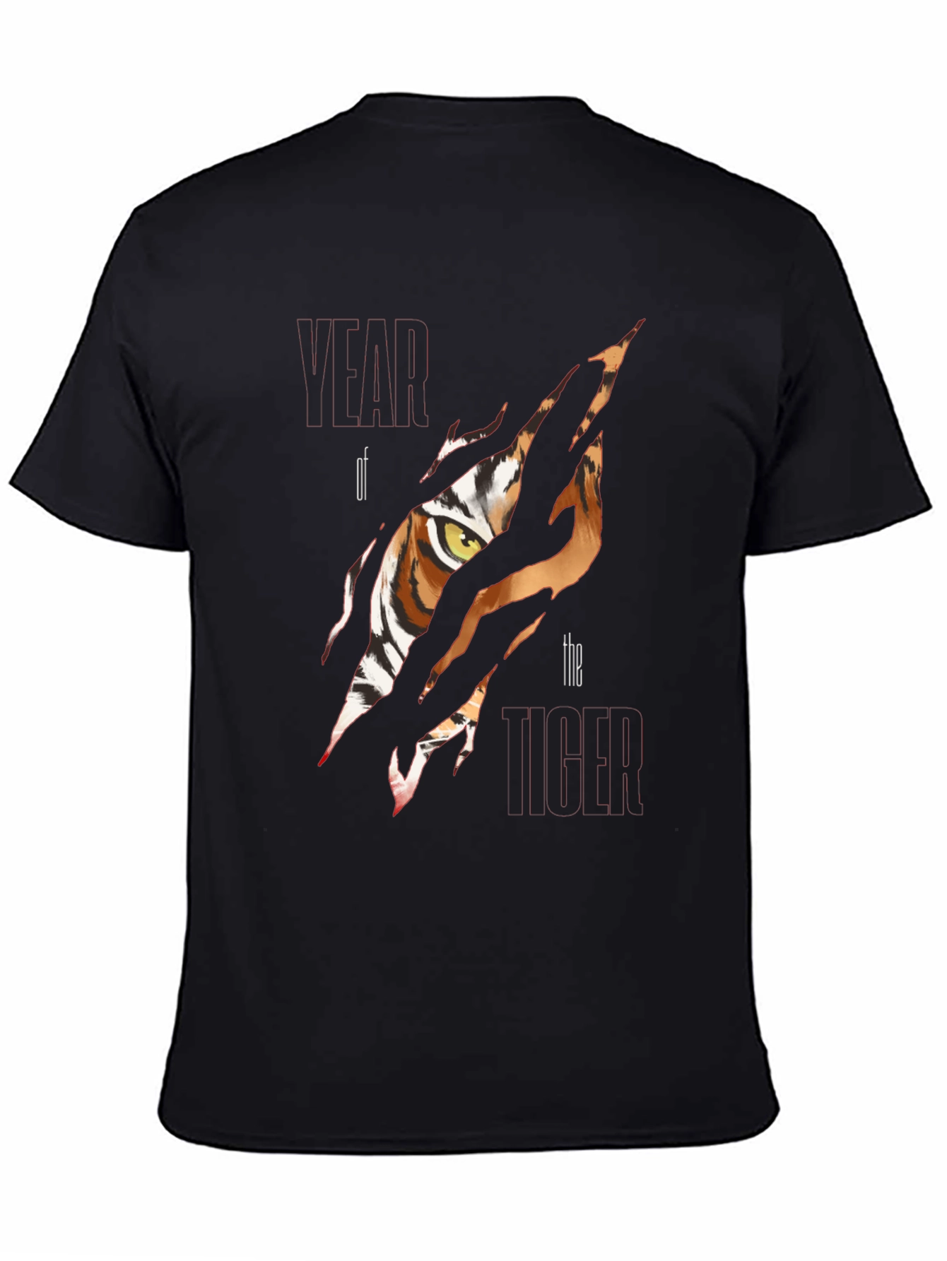 Black Tiger Eye Graphic T-Shirt - Black Cotton Tee view 4