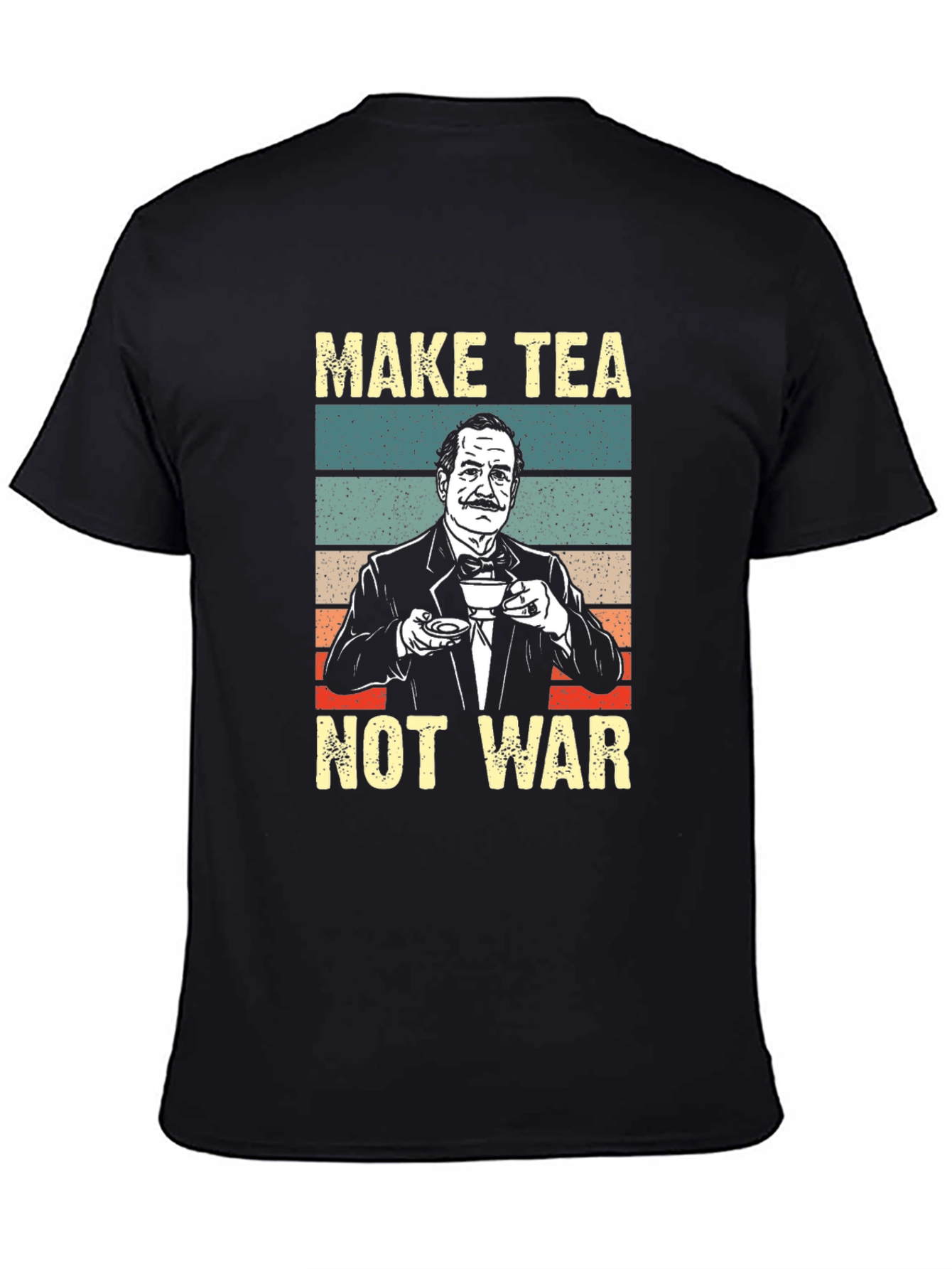 Black Make Tea Not War T-Shirt view 4