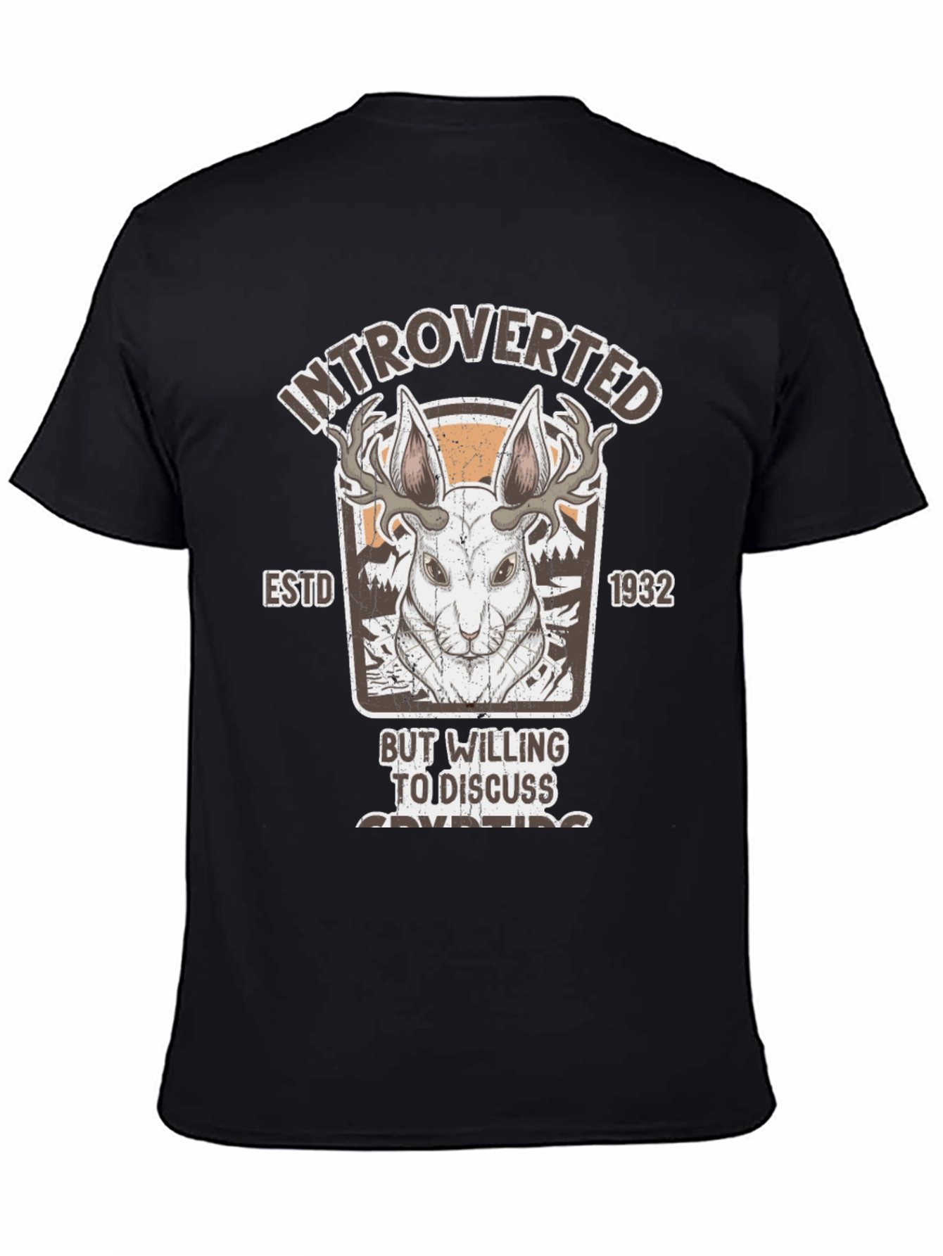 Black Introverted But Willing To Discuss Jackalope T-Shirt view 4