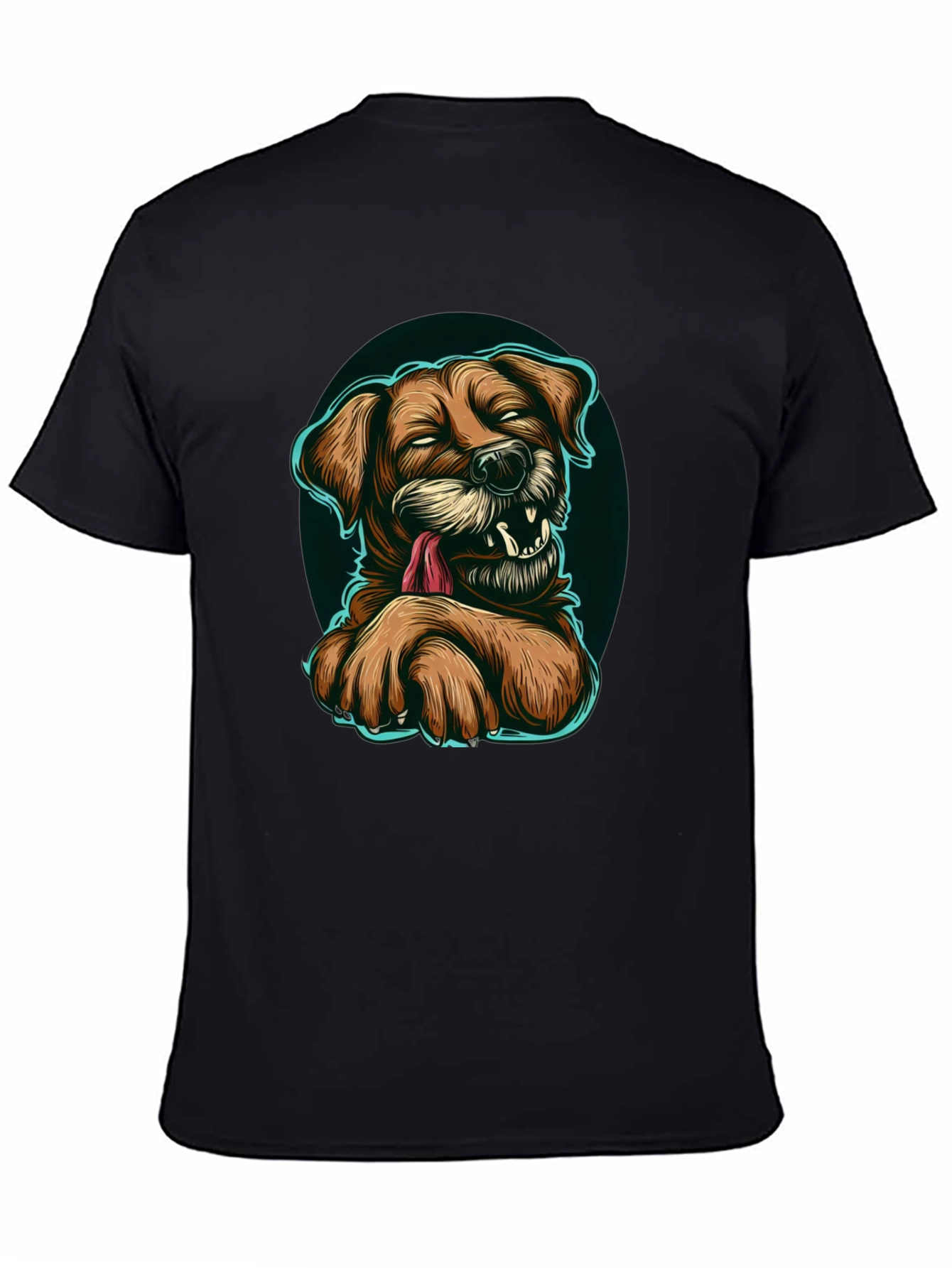 Black Funny Dog Graphic T-Shirt - Black view 4