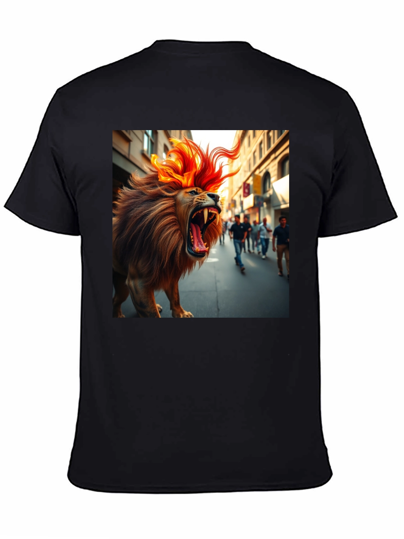 Black Roaring Lion Graphic Tee - Bold Streetwear view 4