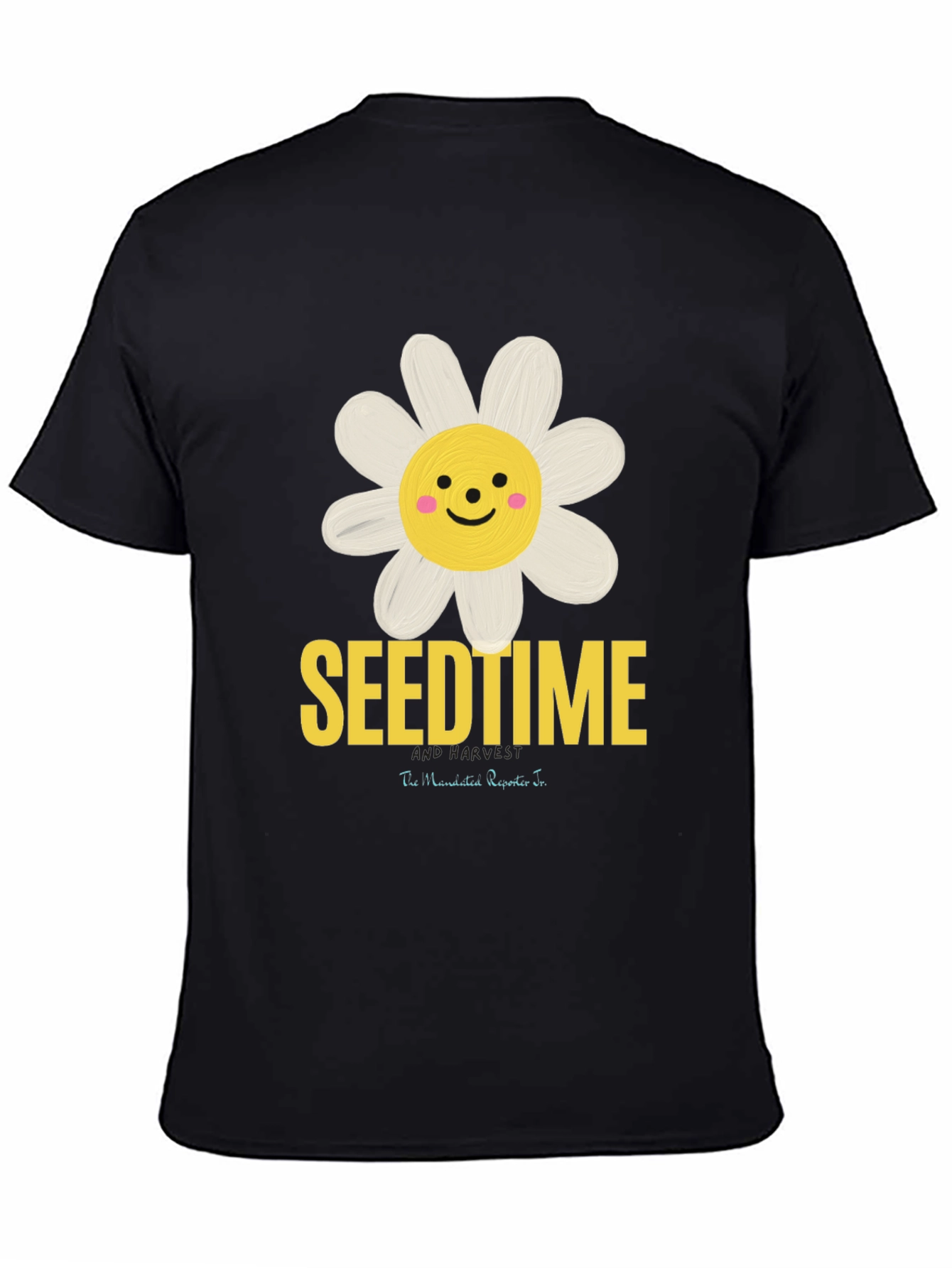 Black SeendTime Daisy Graphic T-Shirt, Black Cotton Blend view 4