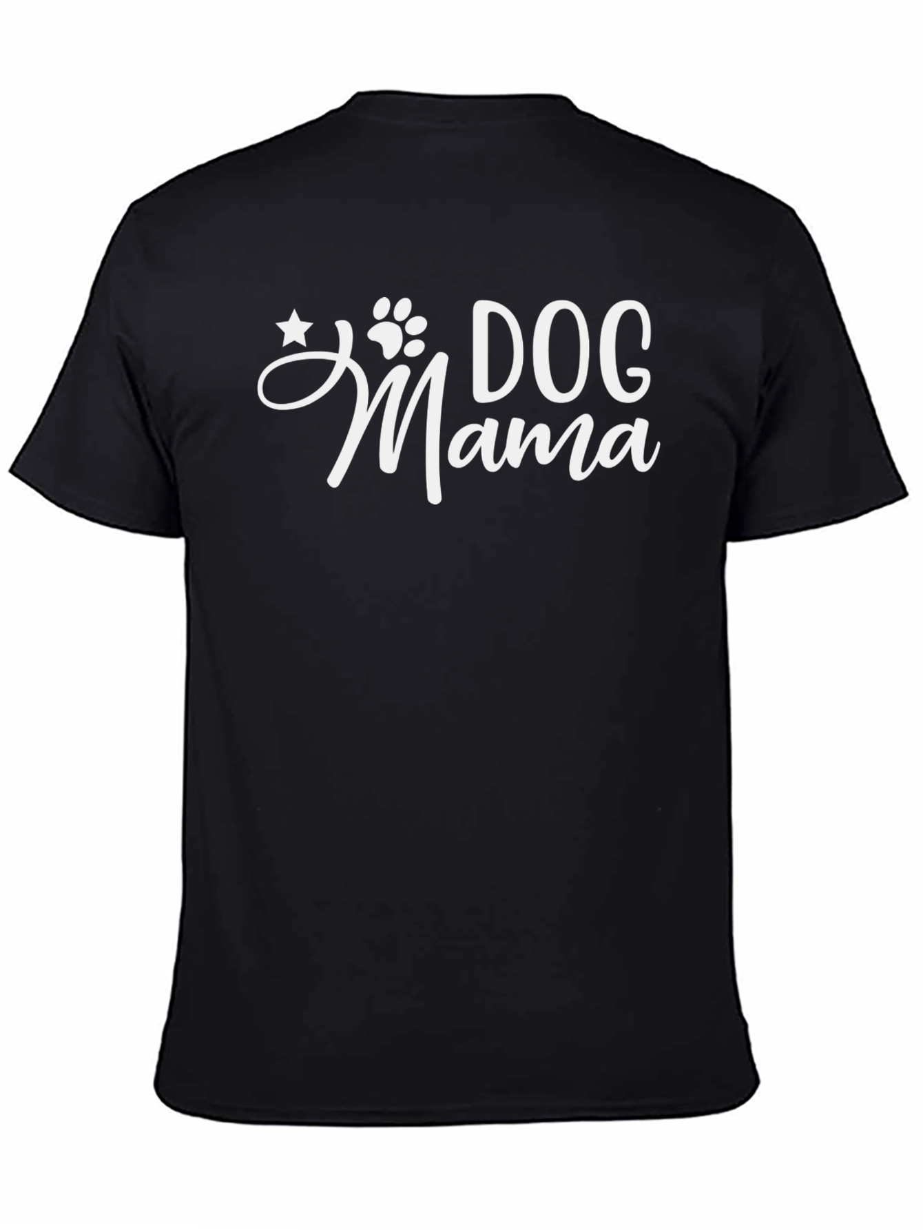 Black Dog Mama T-Shirt -  Paw Print, Star Graphic Tee view 4