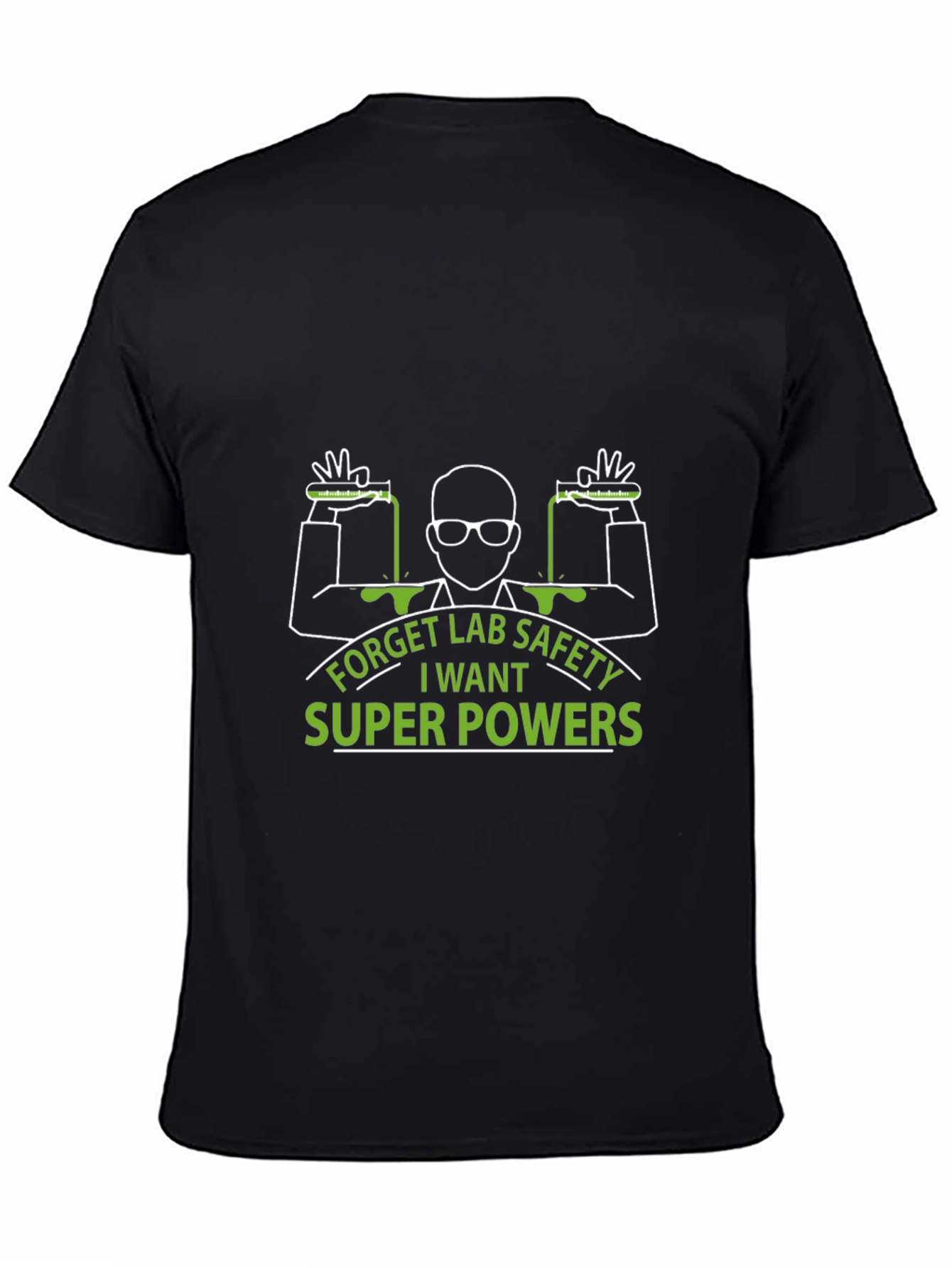 Black Forget Lab Safety T-Shirt - Super Powers view 4