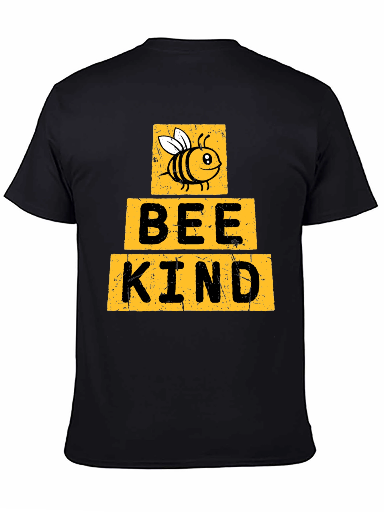 Black Bee Kind T-Shirt - Black Crew Neck view 4