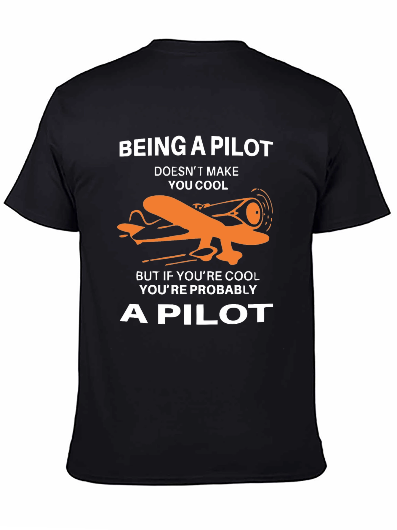 Black Cool Pilot T-Shirt - Pilot Humor Graphic Tee view 4