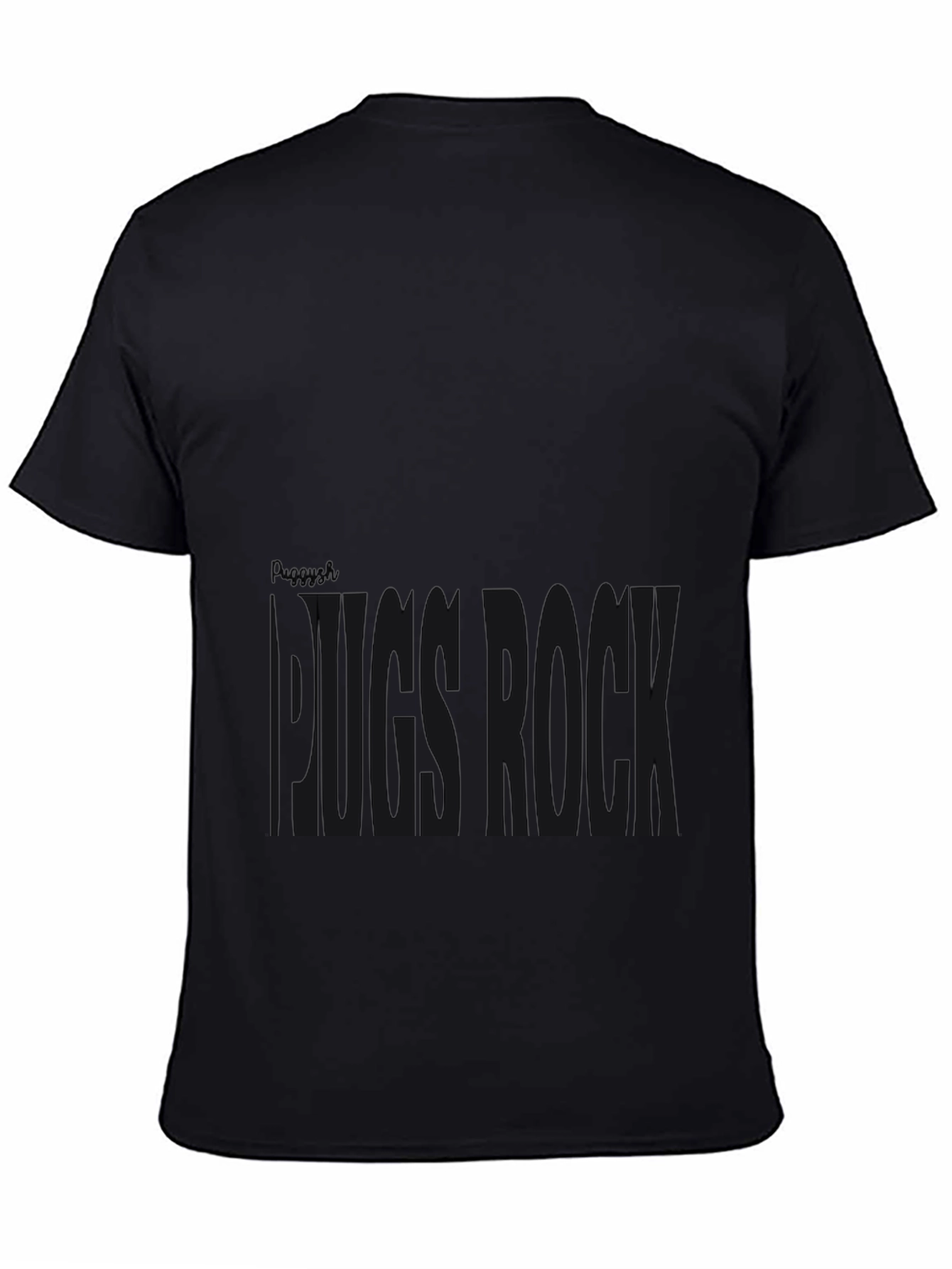 Black Pug Rock Graphic Tee - Black Cotton T-Shirt view 4