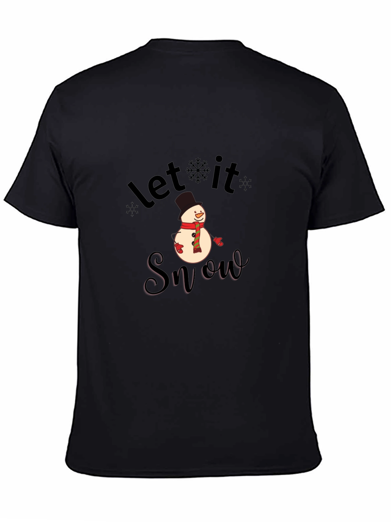 Black Let it Snow Graphic T-Shirt view 4
