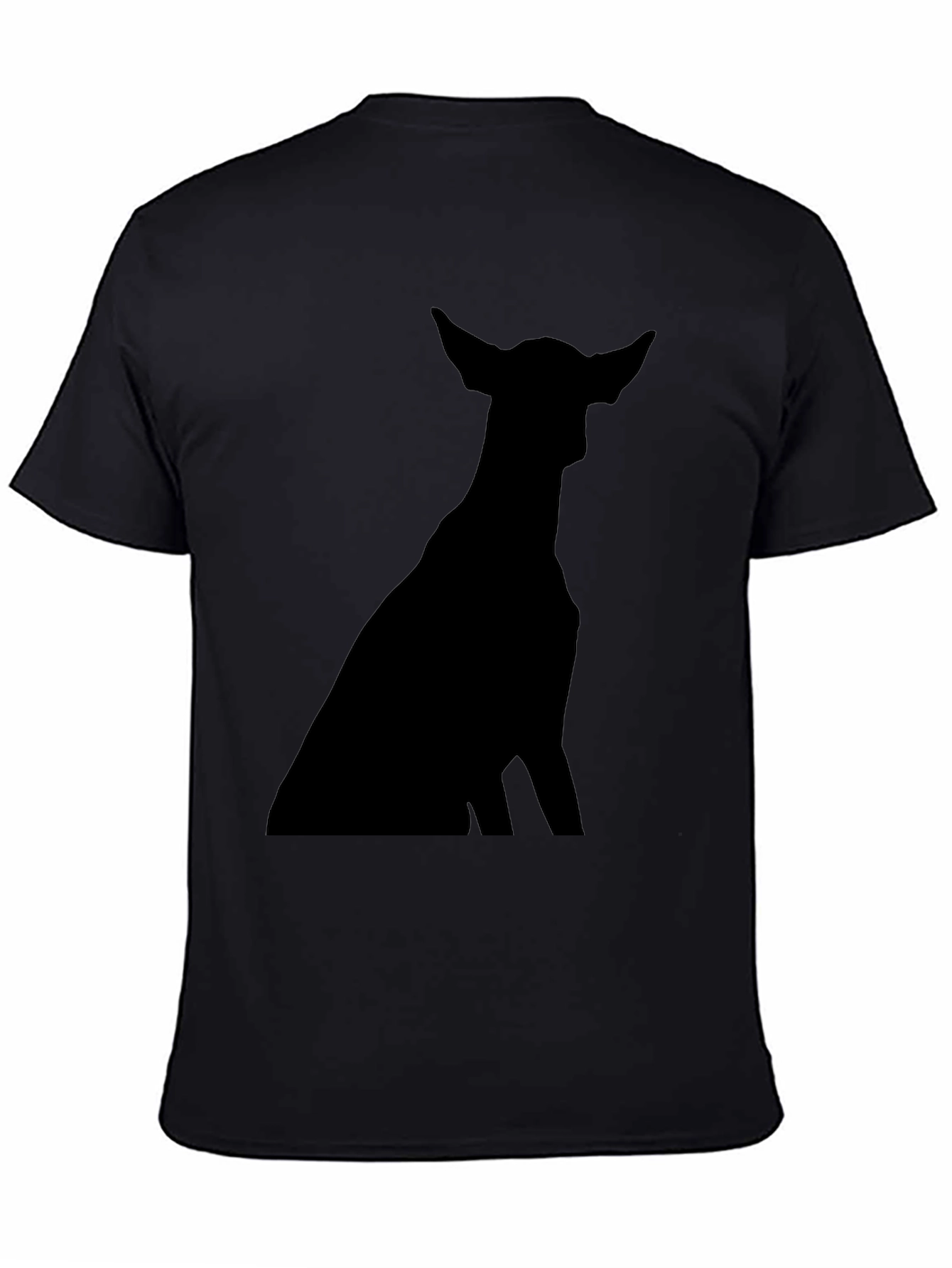 Black Dog Silhouette Black T-Shirt view 4