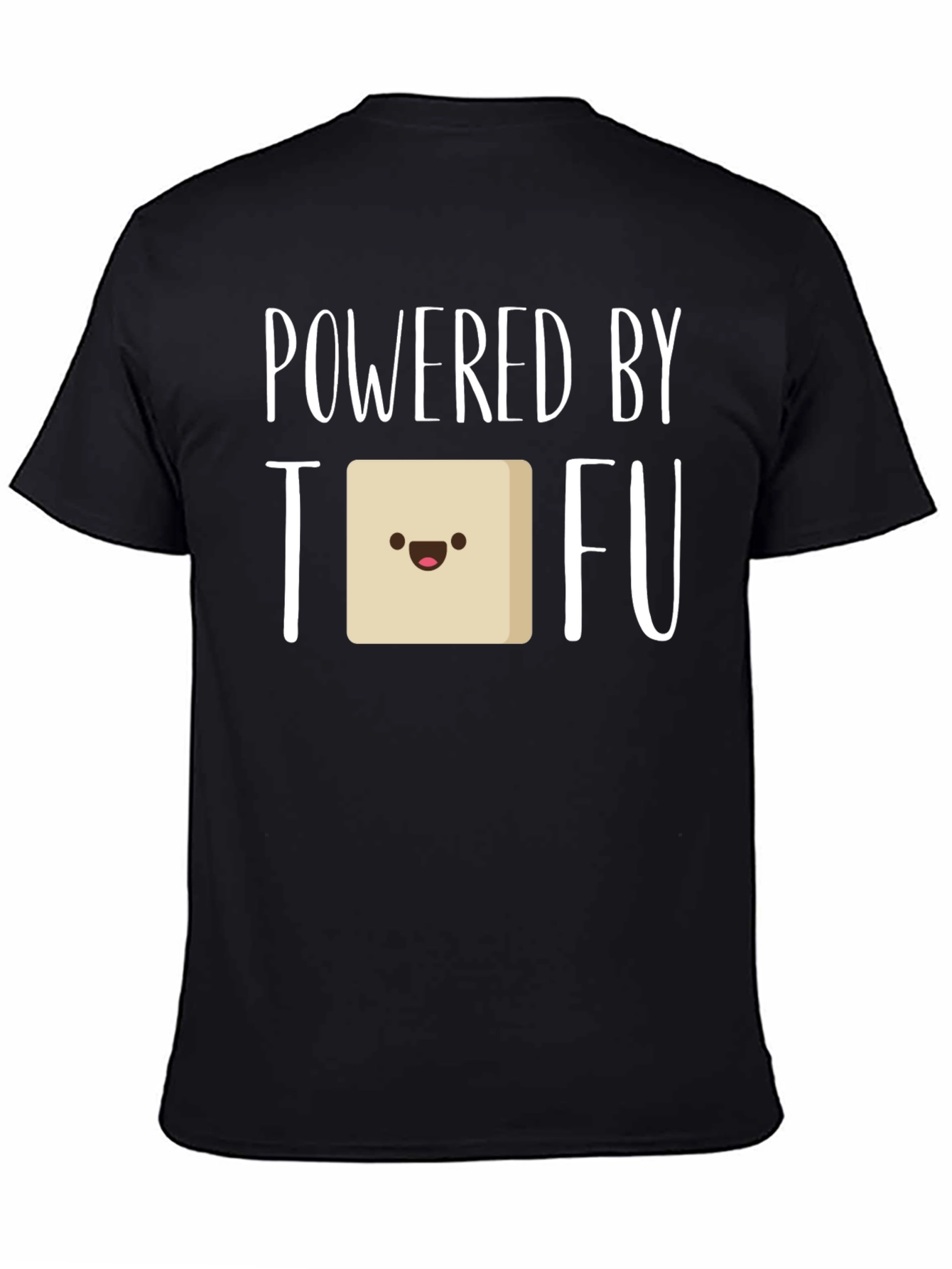Black Powered by Tofu Graphic Tee - Vegan Friendly view 4