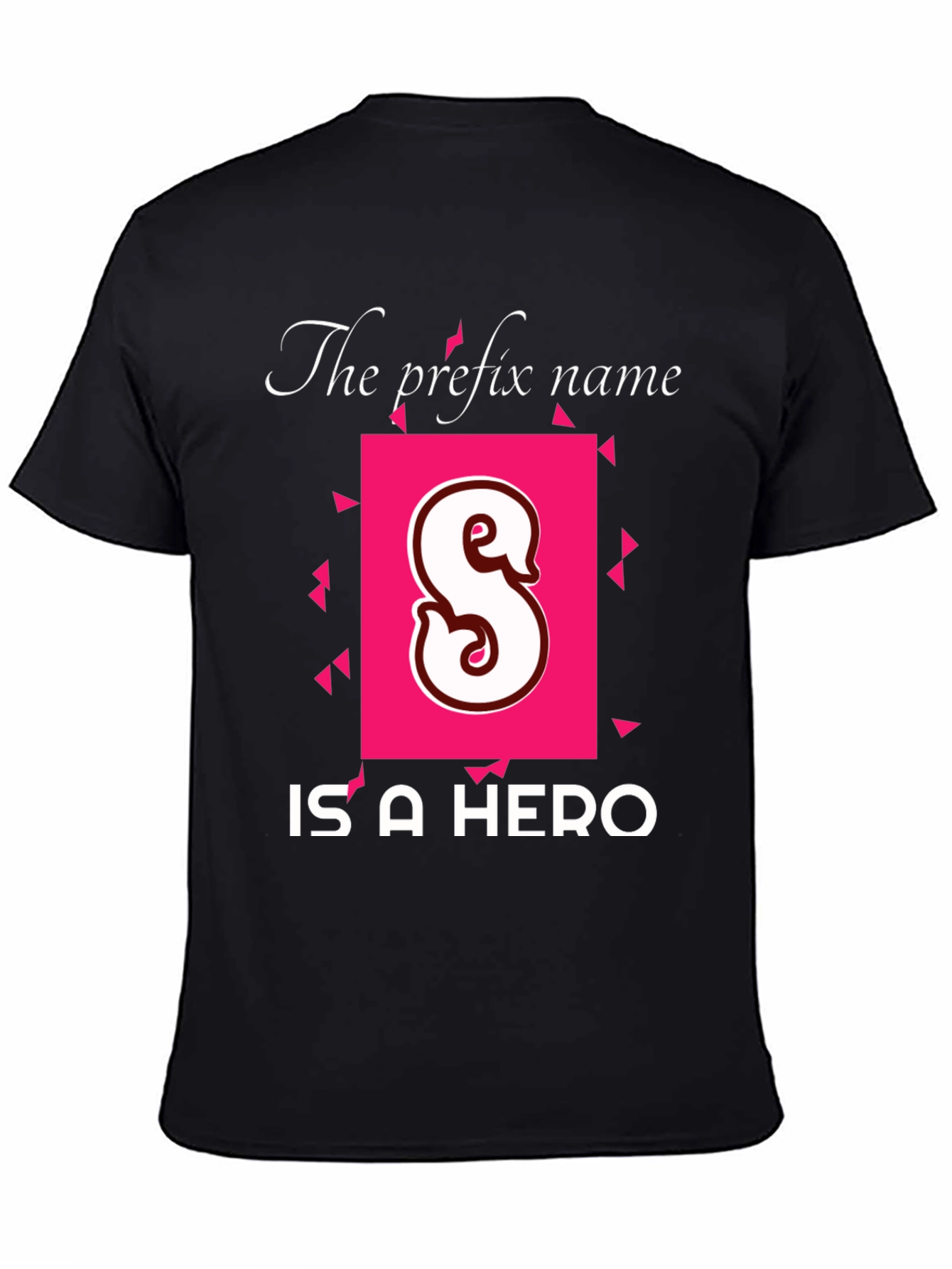 Black Personalized "S" Hero T-Shirt - Custom Initial Tee view 4