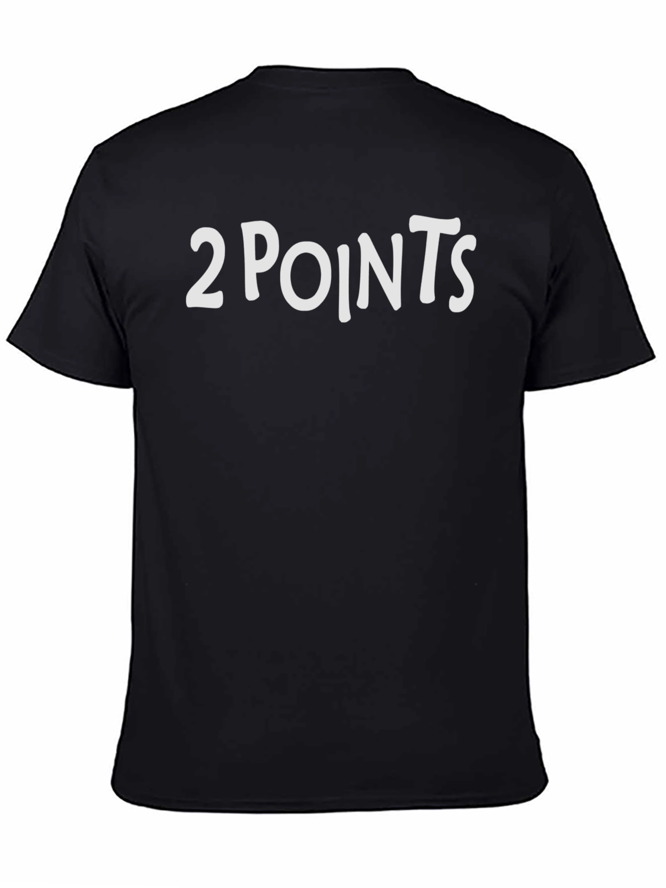 Black 2 Points Graphic Tee - Black Cotton T-Shirt view 4
