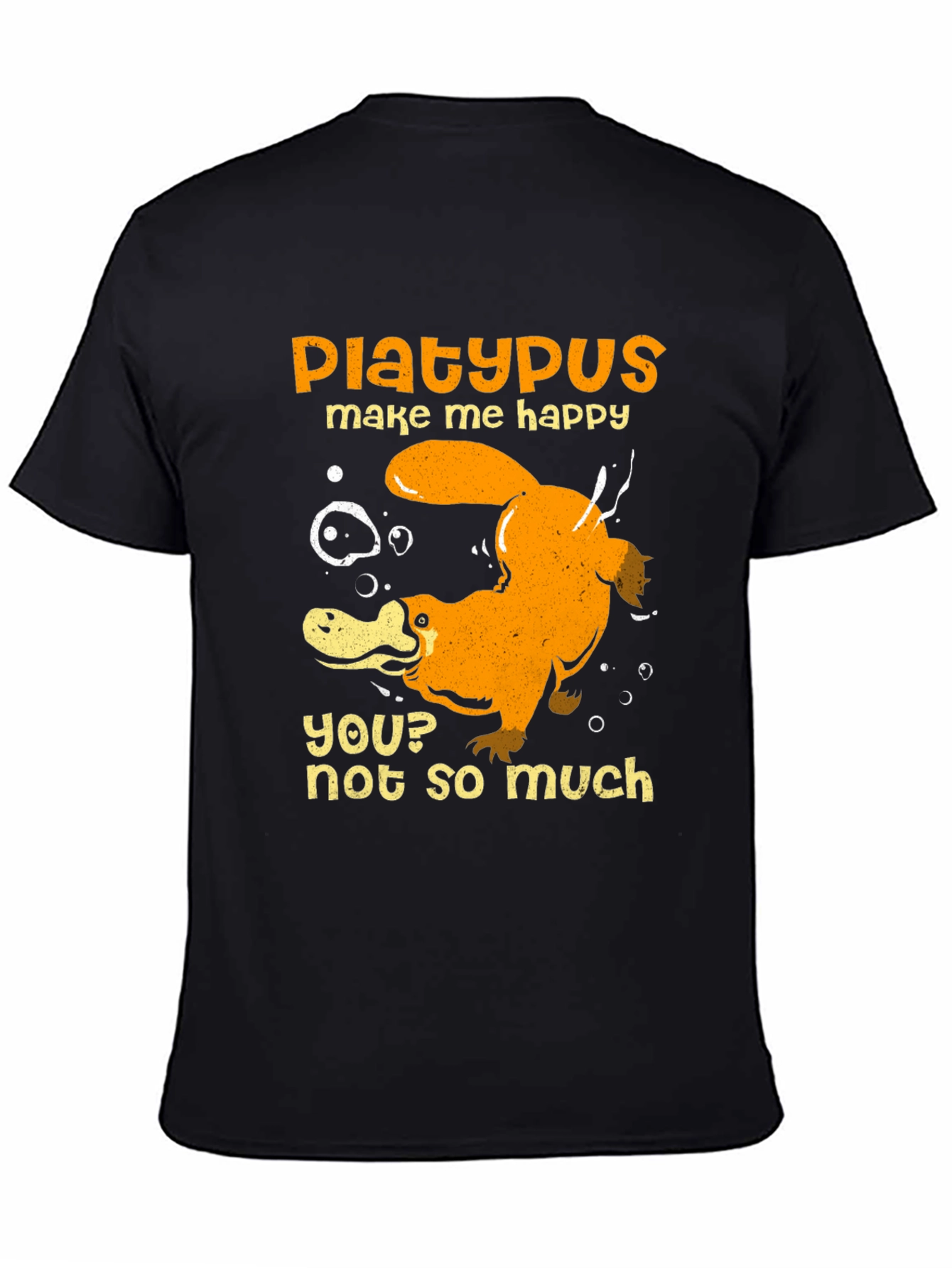 Black Platypus Make Me Happy Graphic T-Shirt view 4