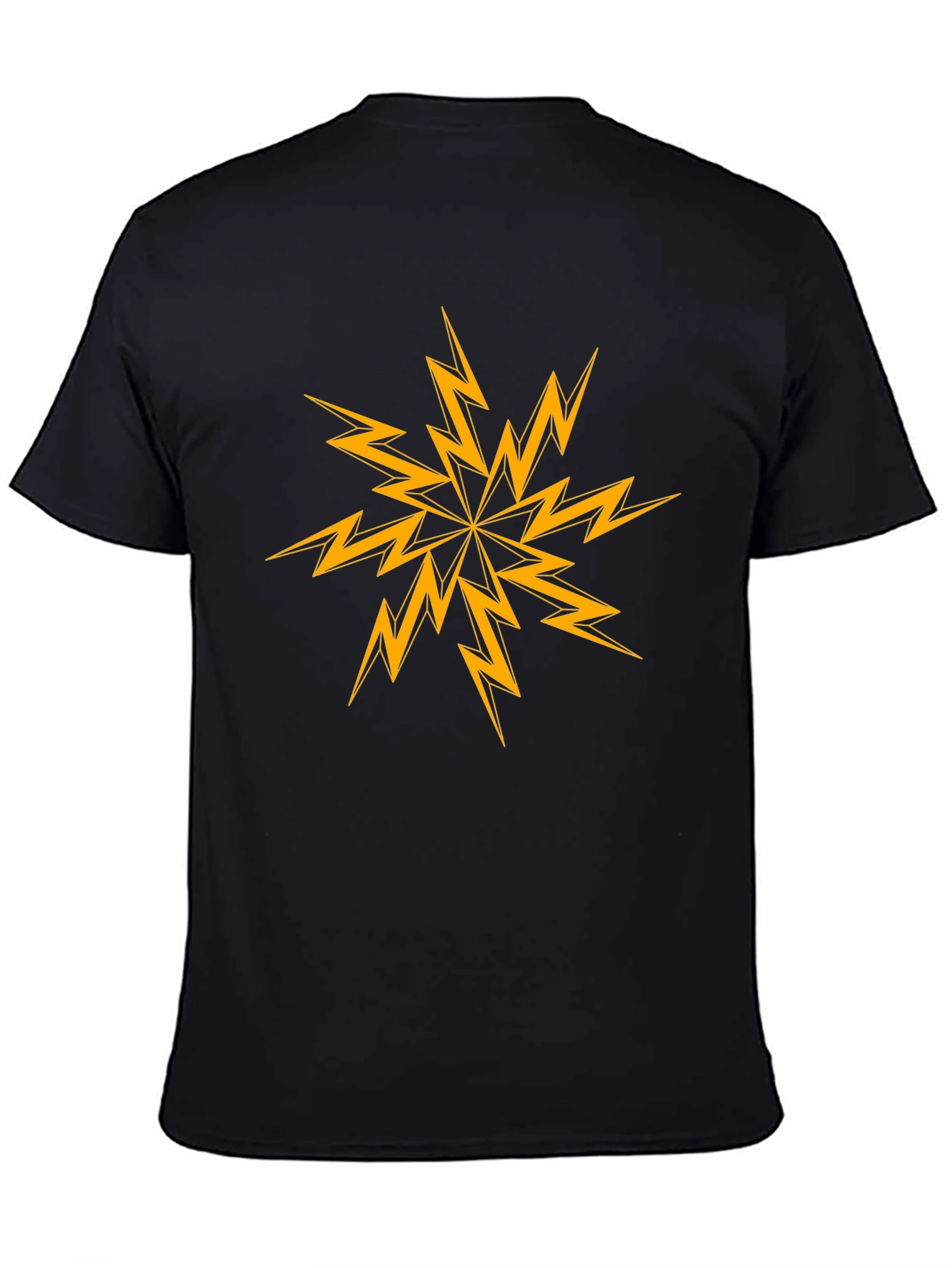 Black Electric Bolt Graphic Black T-Shirt view 4