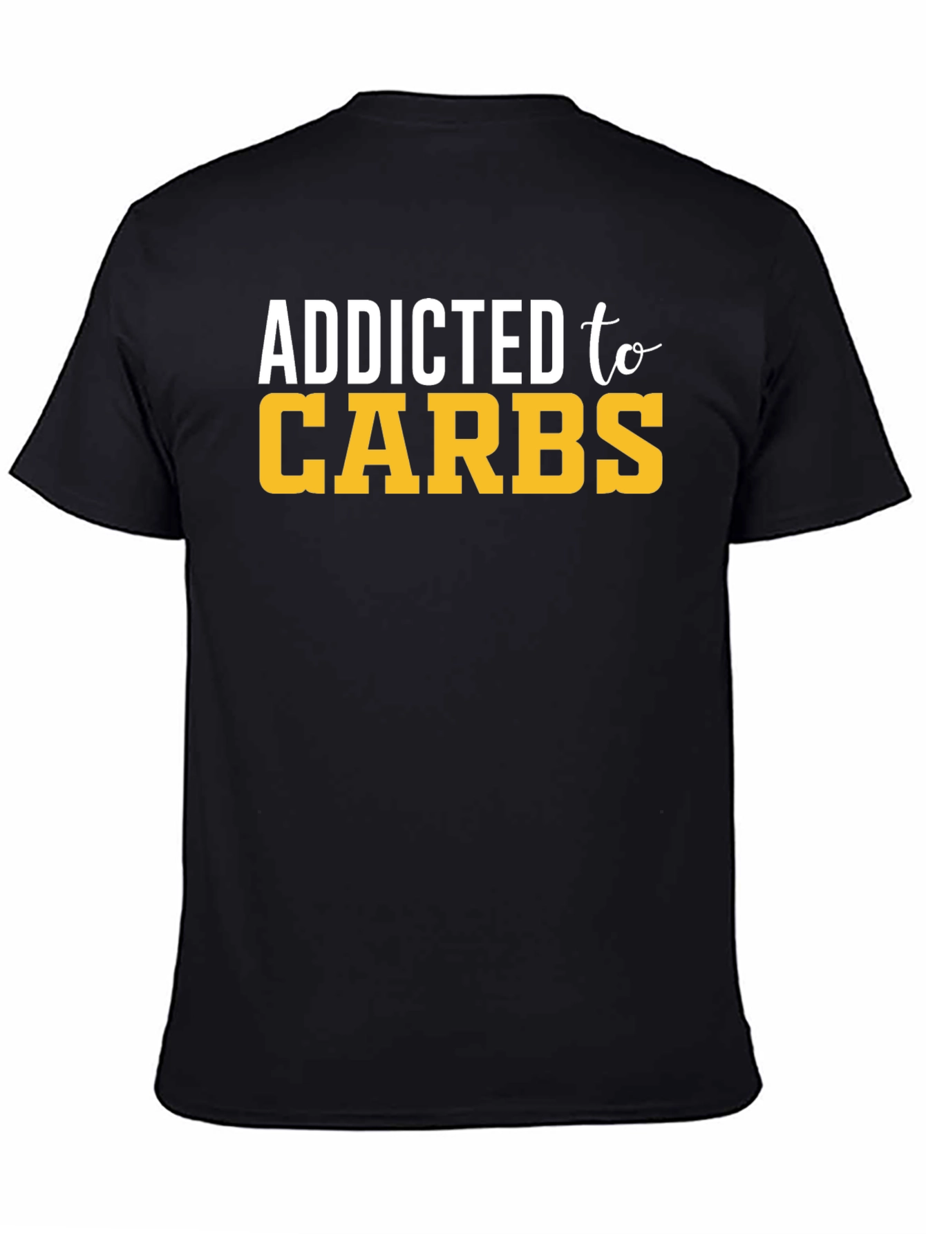 Black Addicted to Carbs Graphic T-Shirt view 4
