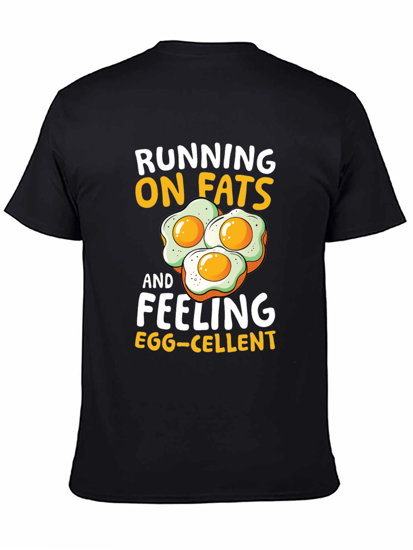 Black Running on Fats Funny Egg T-Shirt view 4