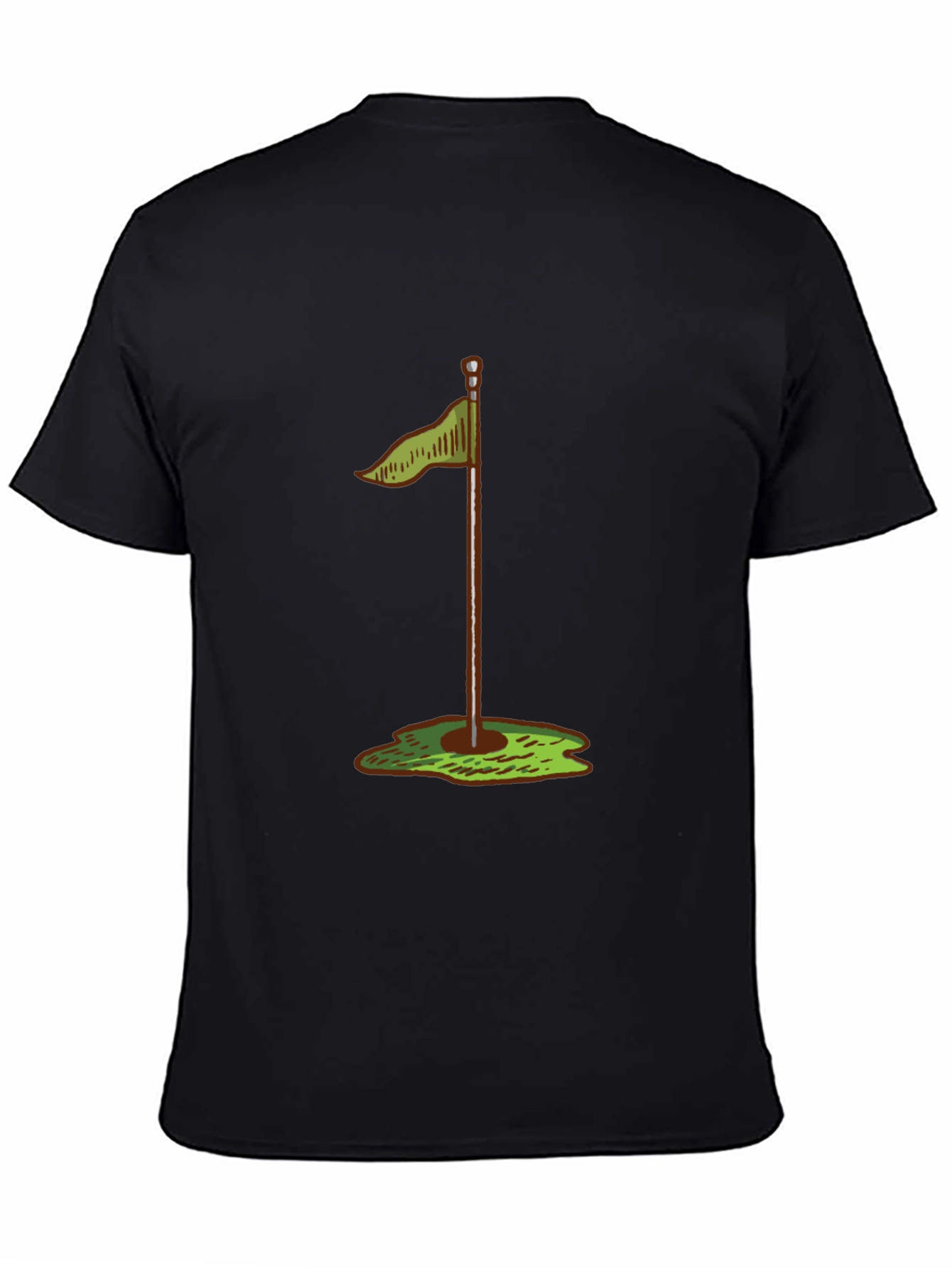 Black Golf Hole Flag T-Shirt - Stylish & Comfortable view 4