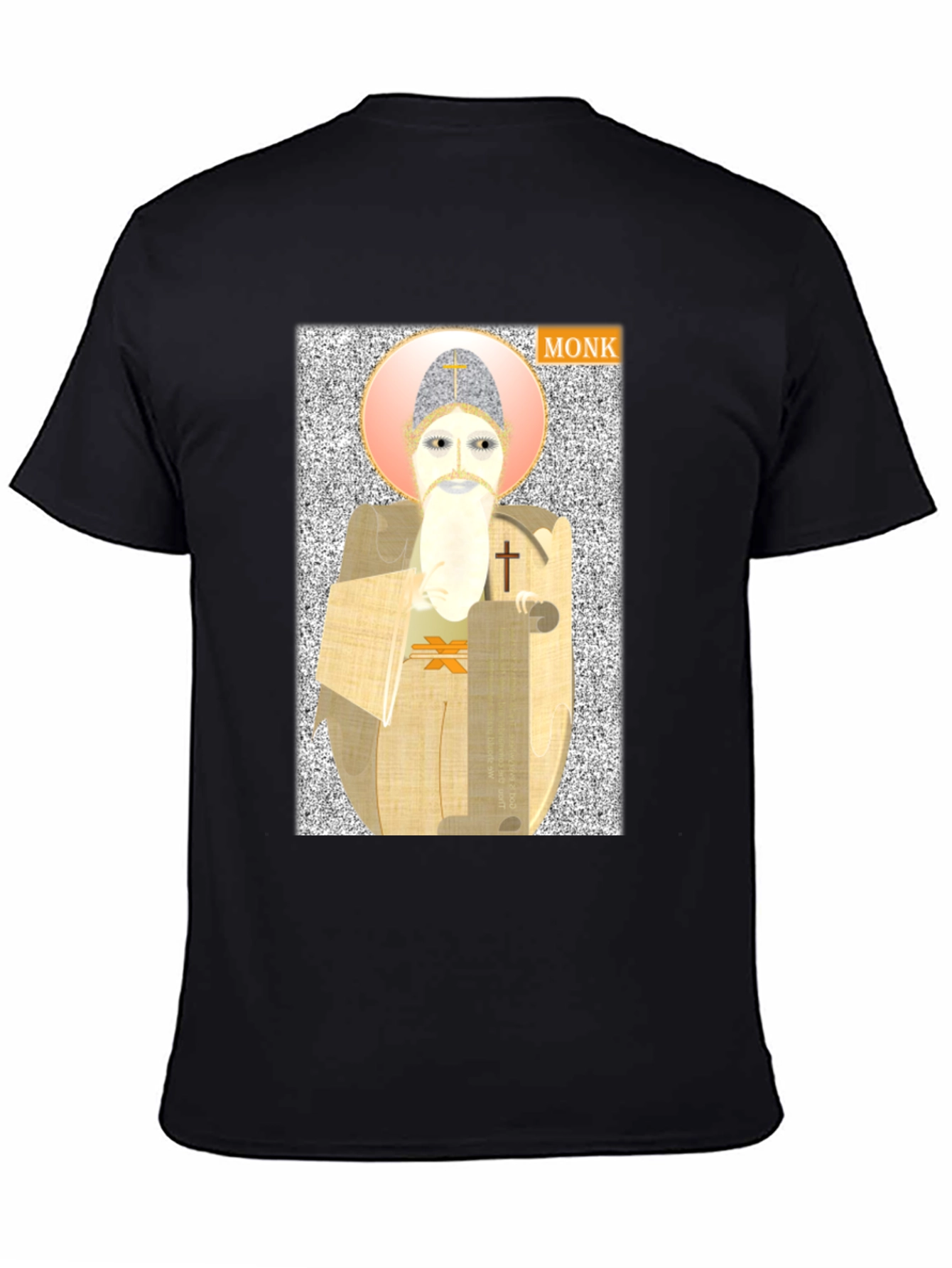 Black Monk Graphic Print T-Shirt - Unique Design view 4