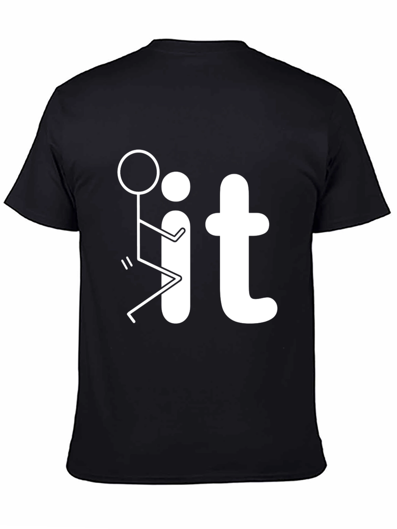 Black Funny Graphic T-Shirt - Black Casual Tee view 4