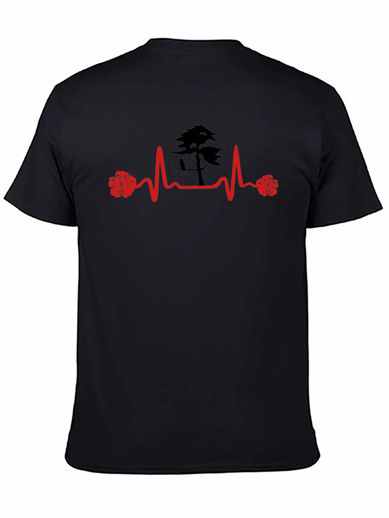 Black Heartbeat Tree T-Shirt - Nature Lover Tee view 4