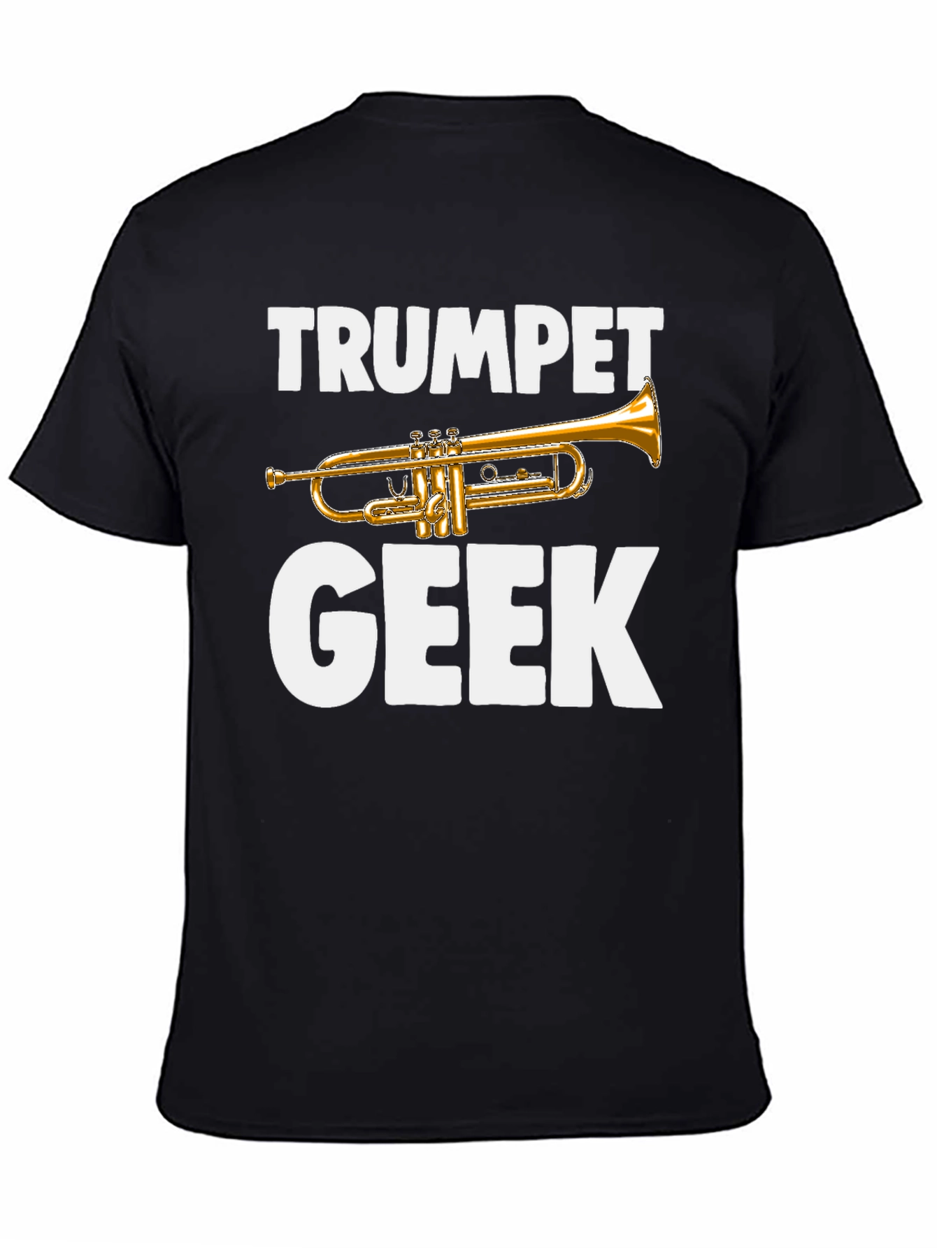 Black Trumpet Geek T-Shirt - Band Instrument Tee view 4