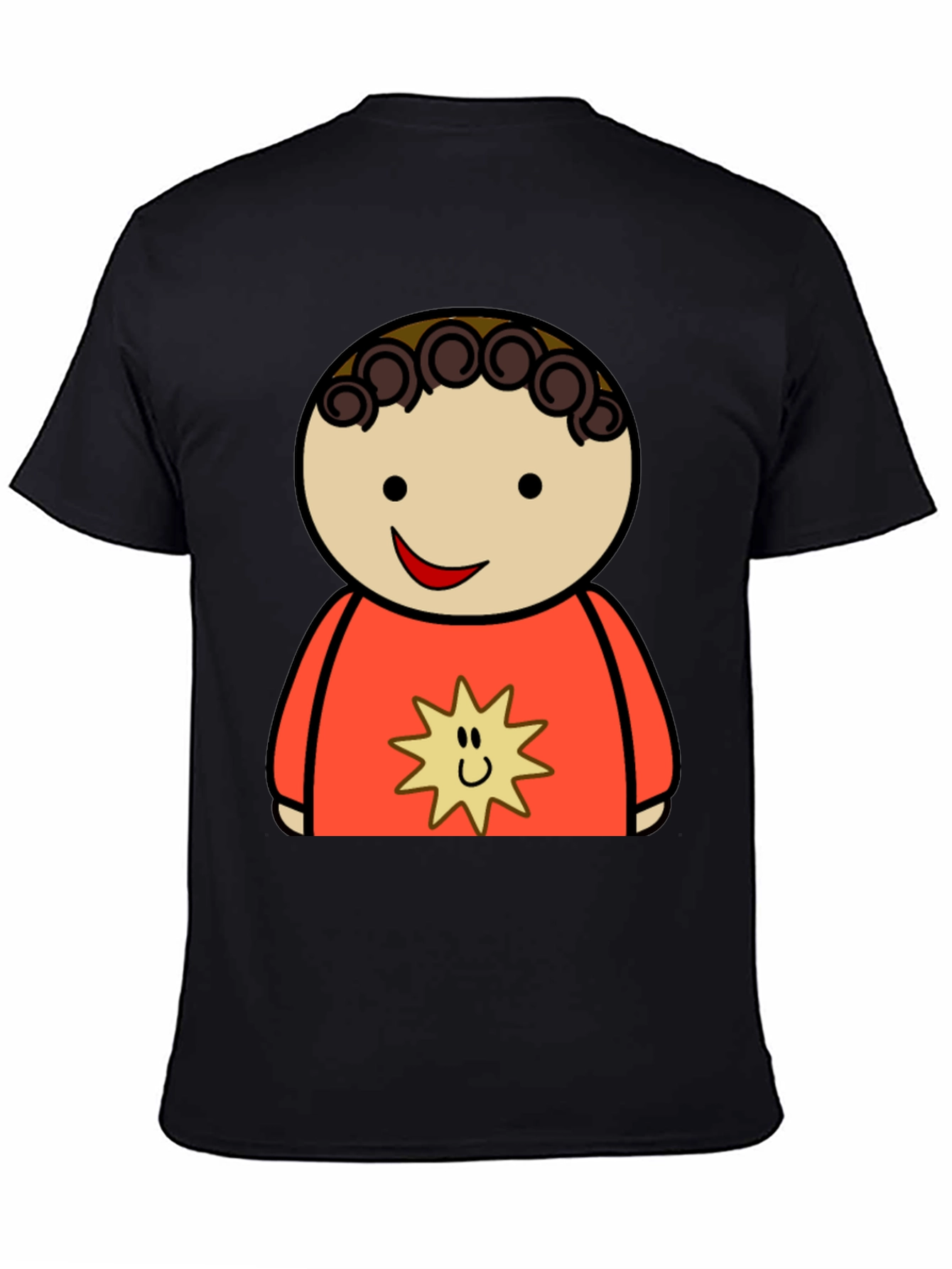 Black Cartoon Character Graphic Tee - Black view 4