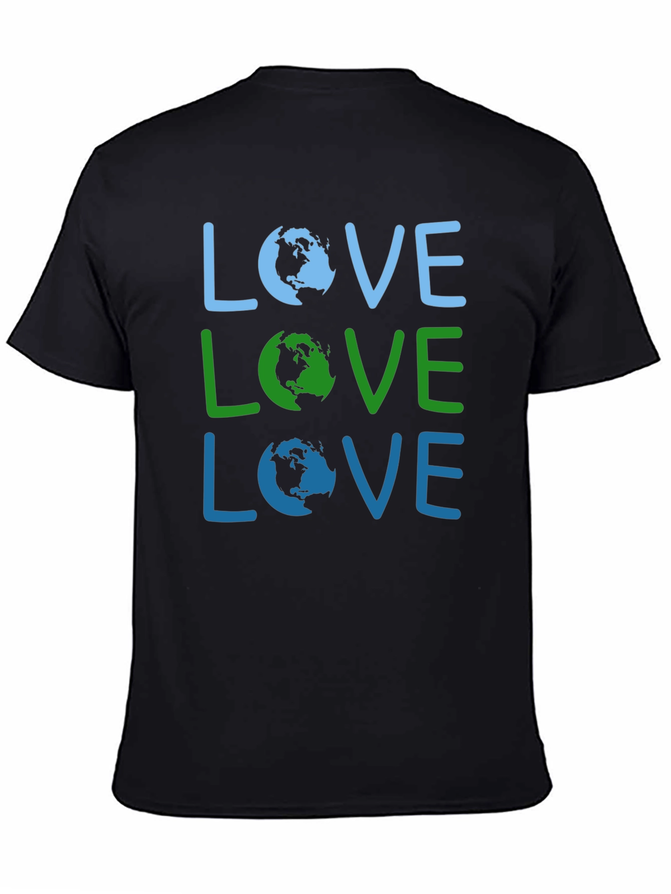 Black Love Earth Graphic Tee - Environmental Awareness Shirt view 4