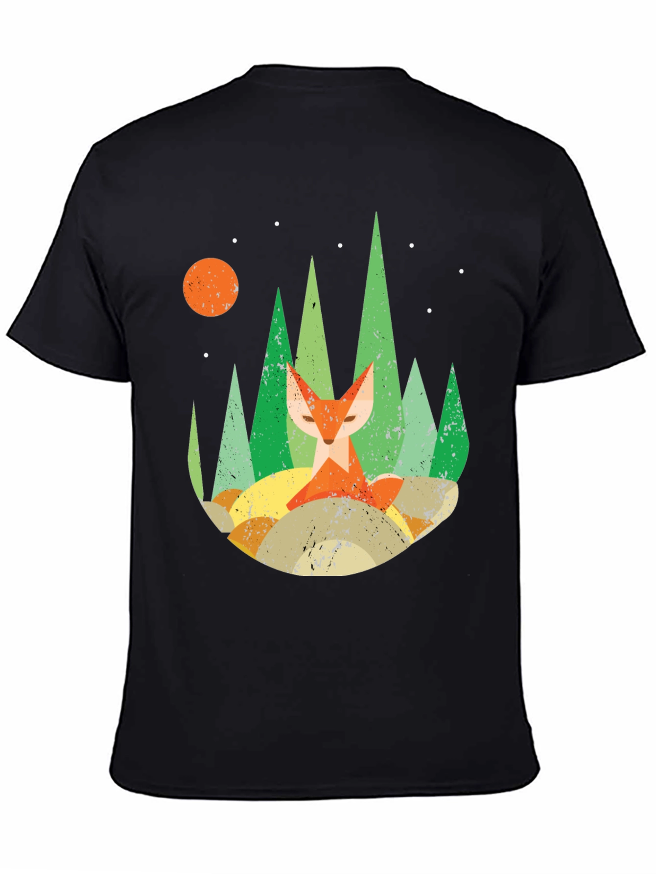 Black Forest Fox Graphic Tee - Unisex Black T-Shirt view 4