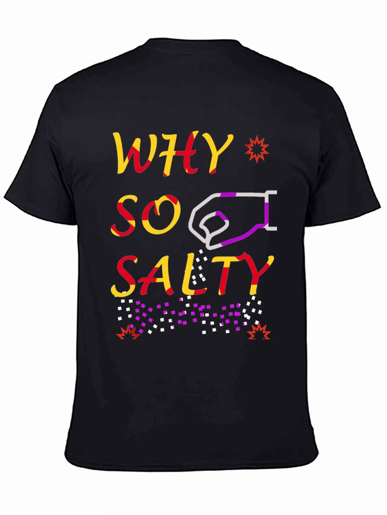 Black Why So Salty Graphic Tee - Trendy & Unique view 4