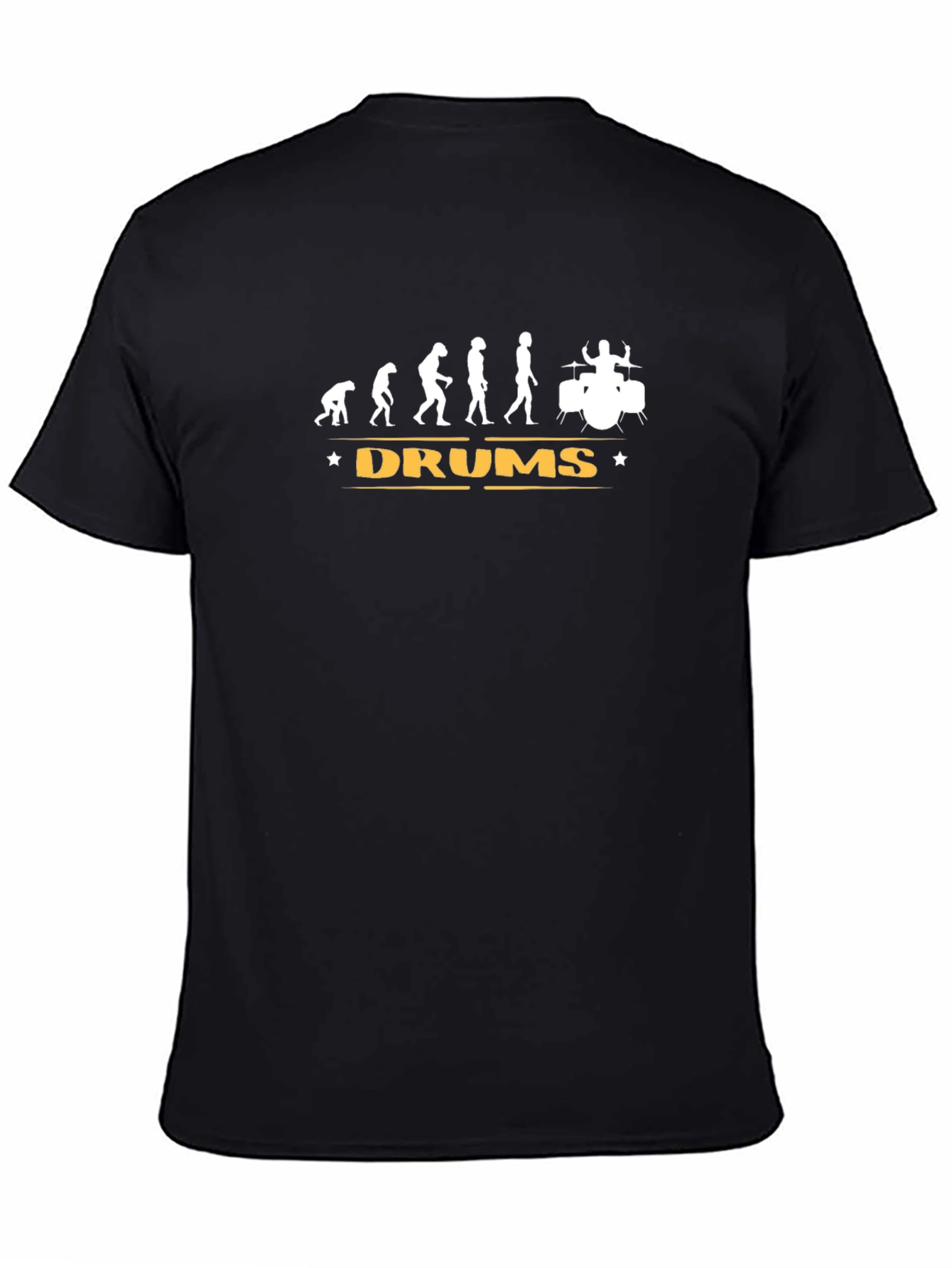 Black Evolution of Drums T-Shirt - Black Cotton Tee view 4