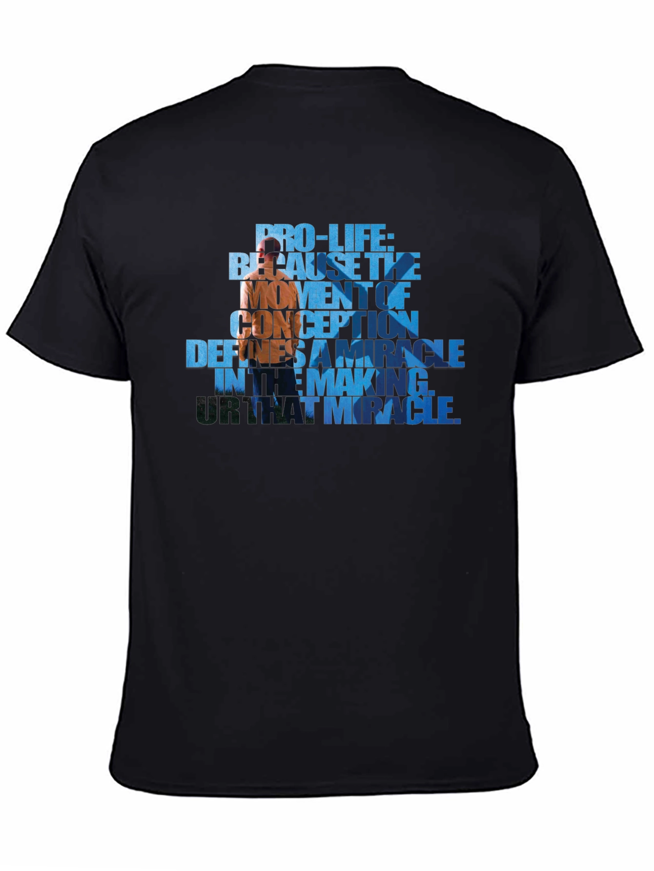 Black Pro-Life Graphic Tee - Because The Moment of Conception view 4