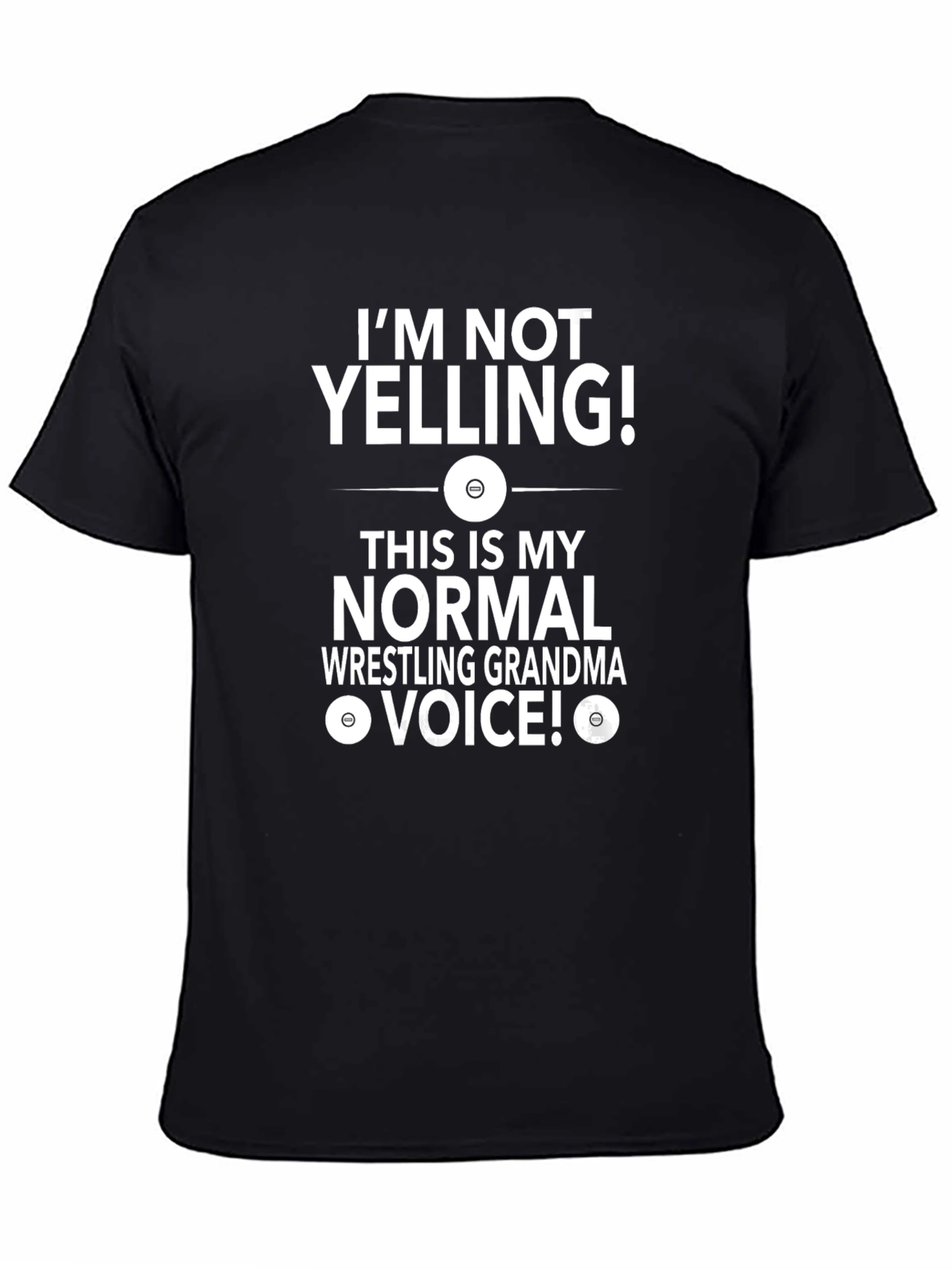 Black Funny Wrestling Grandma Voice T-Shirt view 4