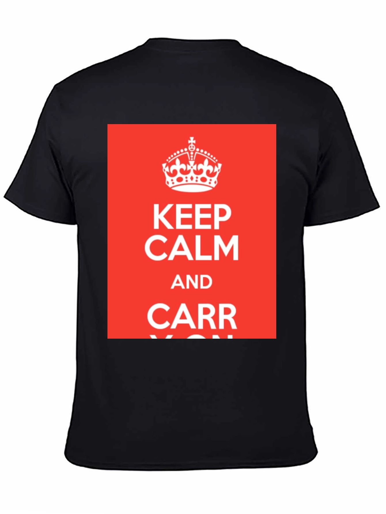 Black Keep Calm and Carr-y On T-Shirt - Black Crew Neck Tee view 4