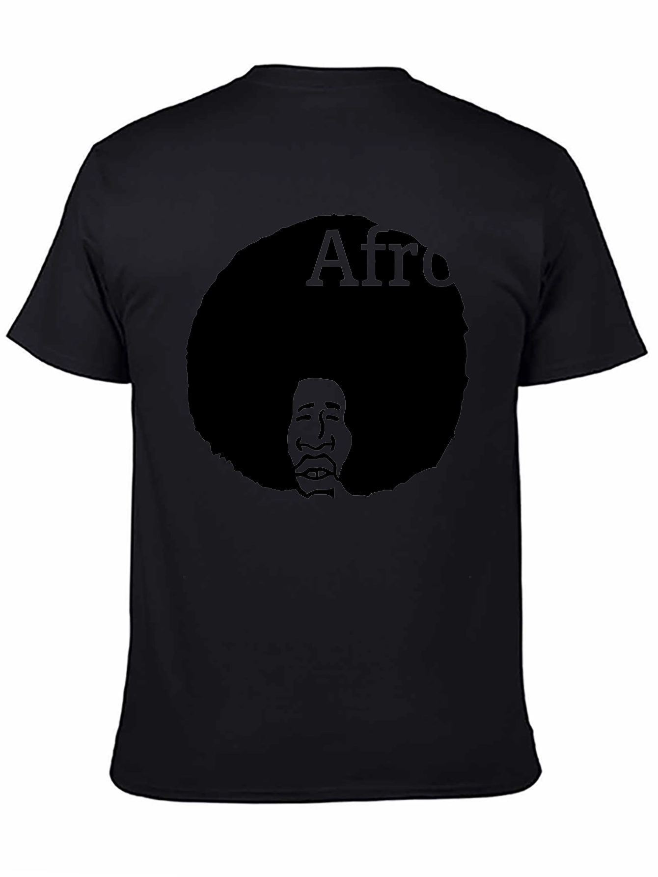 Black Afro Silhouette Graphic T-Shirt - Classic Black Tee view 4