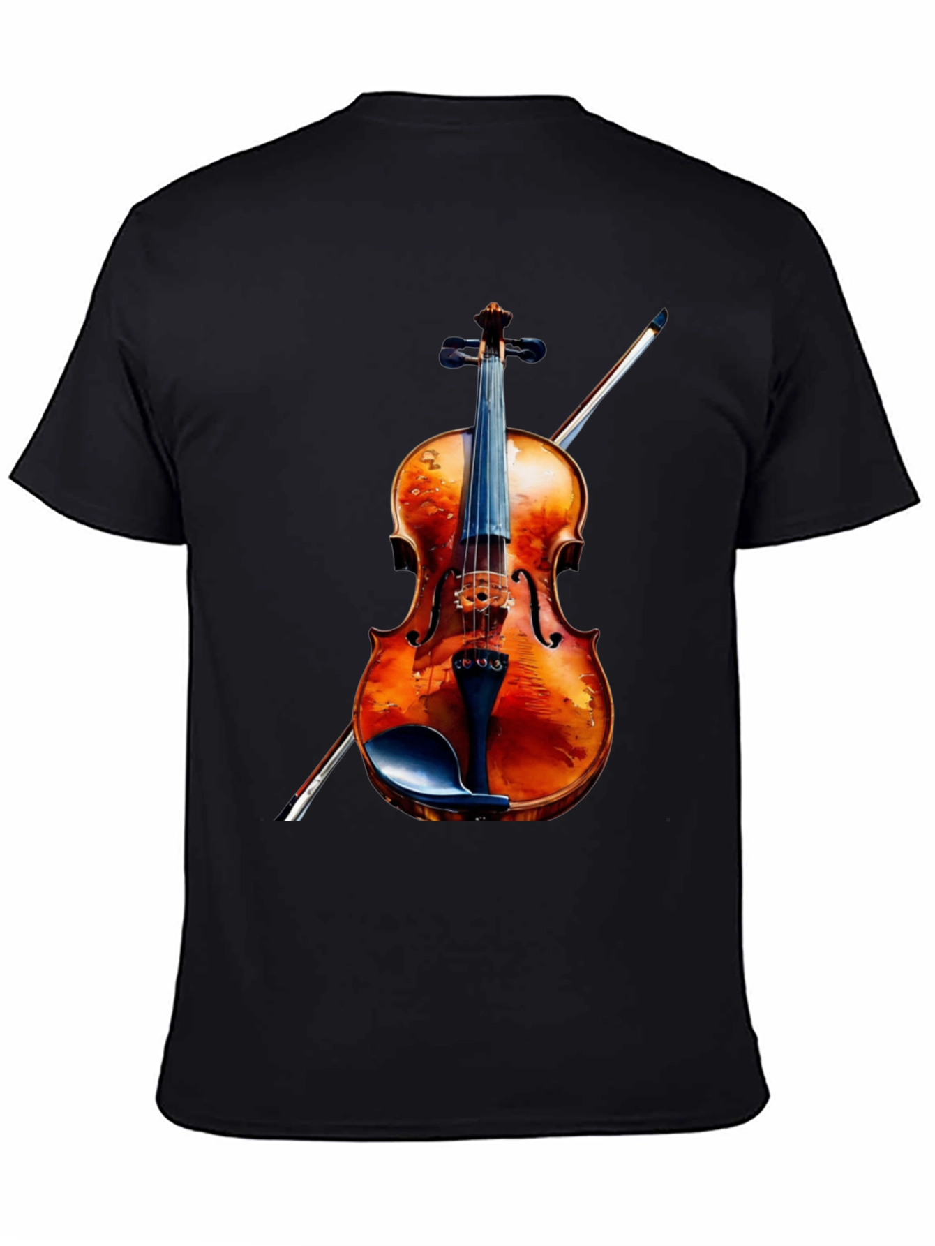 Black Violin Graphic Tee - Musical Instrument Shirt view 4