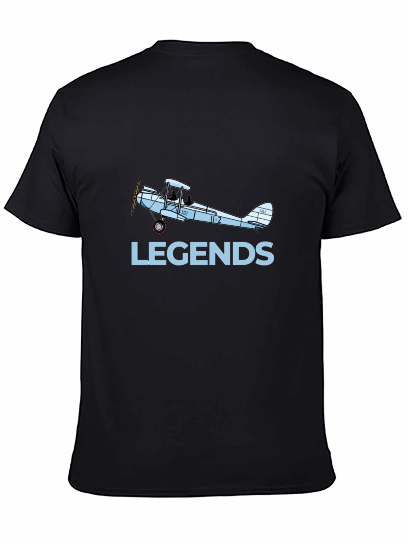 Black Legends Biplane Graphic T-Shirt - Black view 4