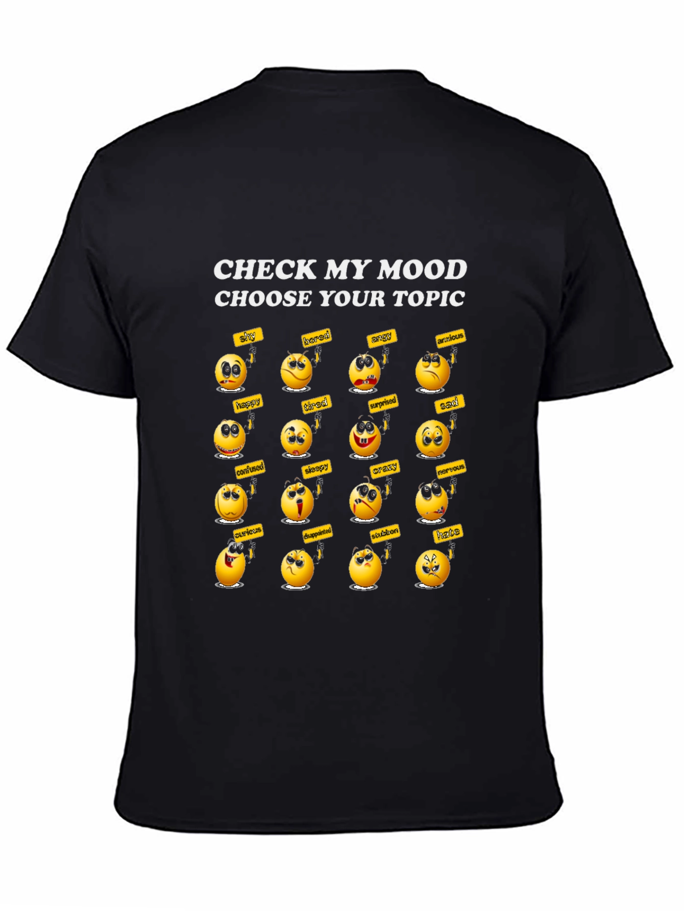 Black Check My Mood T-Shirt view 4