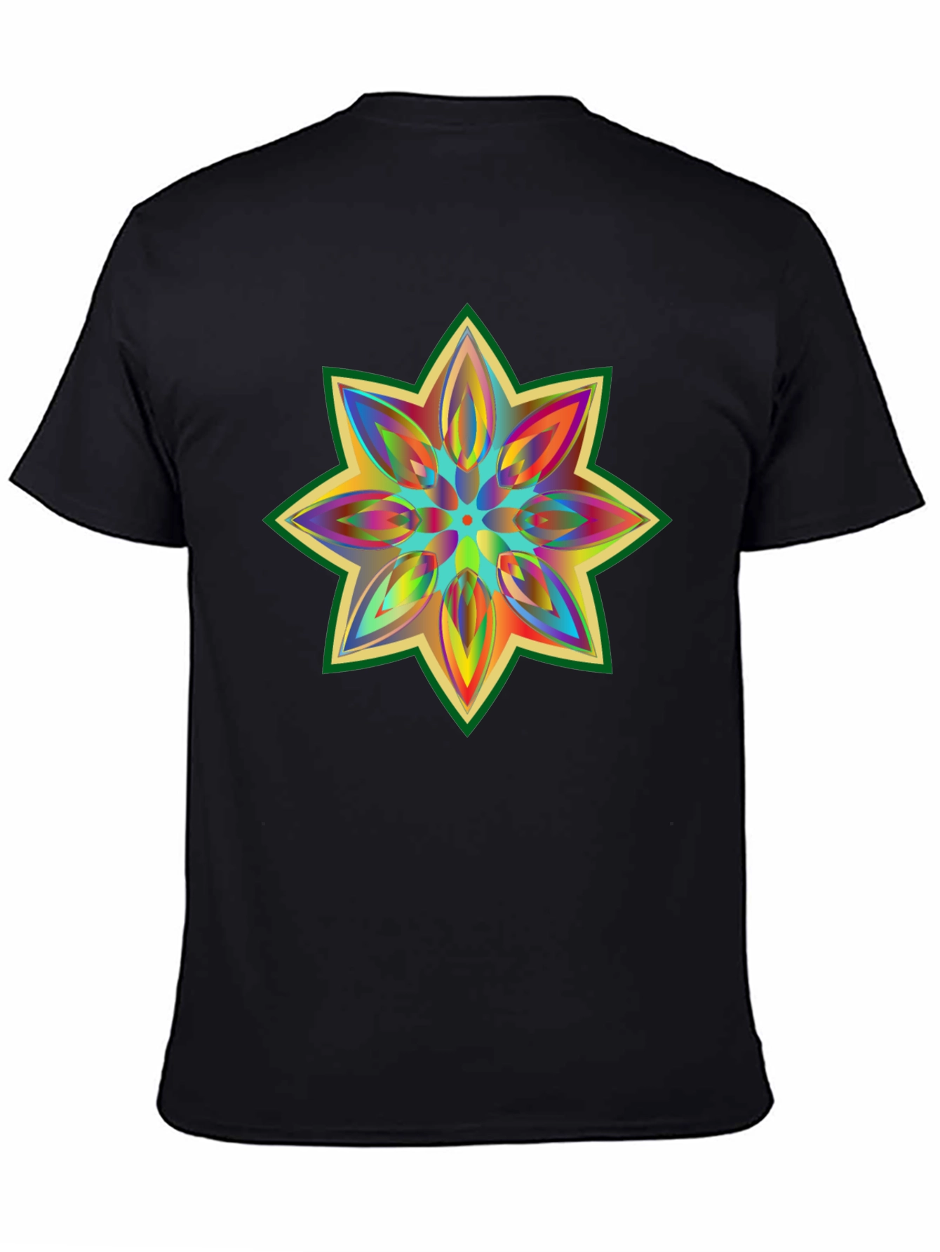 Black Rainbow Star Graphic Tee - Soft Cotton view 4
