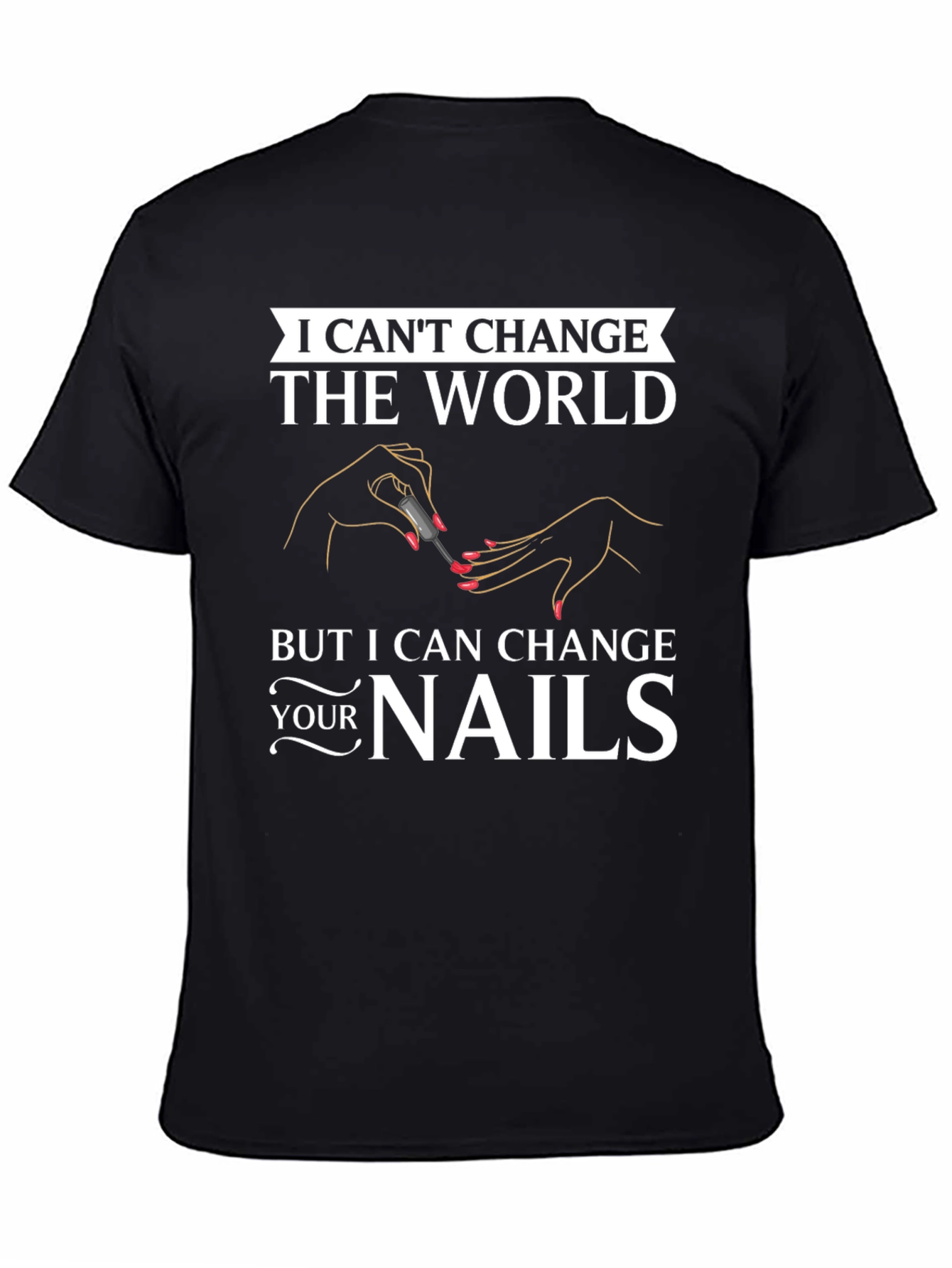 Black Nail Technician Graphic T-Shirt view 4