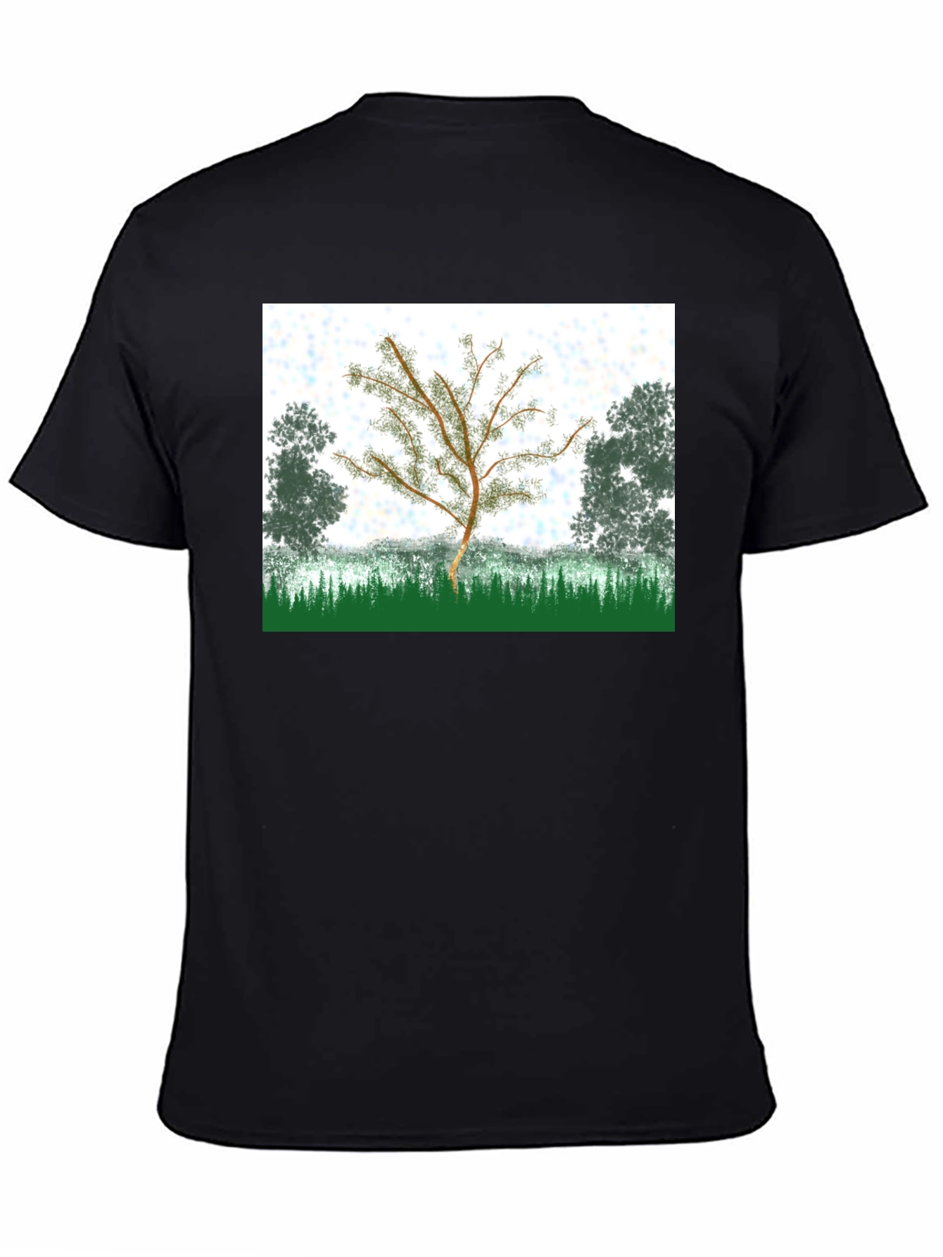 Black Nature Tree Graphic T-Shirt - Black view 4