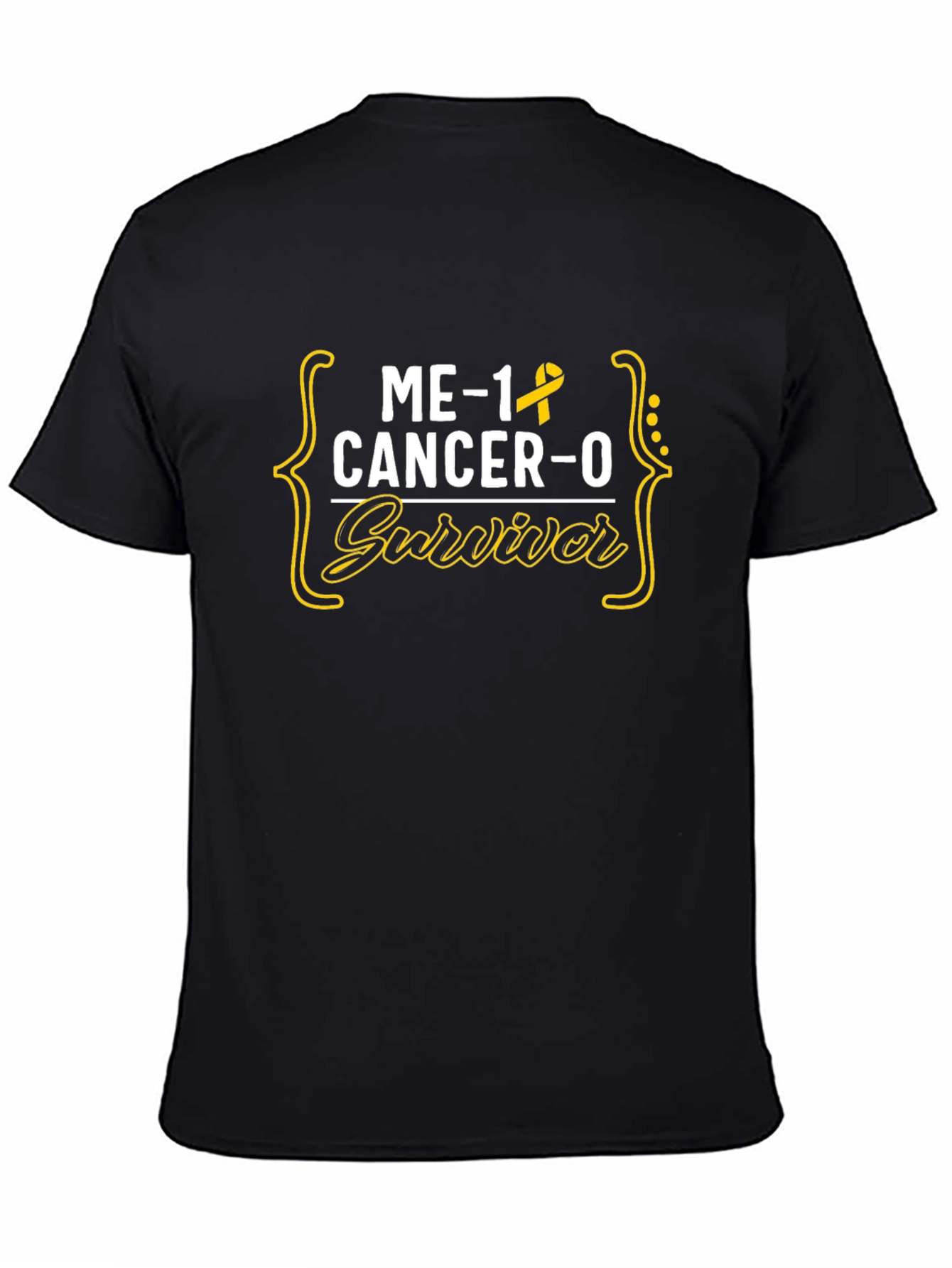 Black Cancer Survivor T-Shirt - Me-1 Cancer-0 view 4