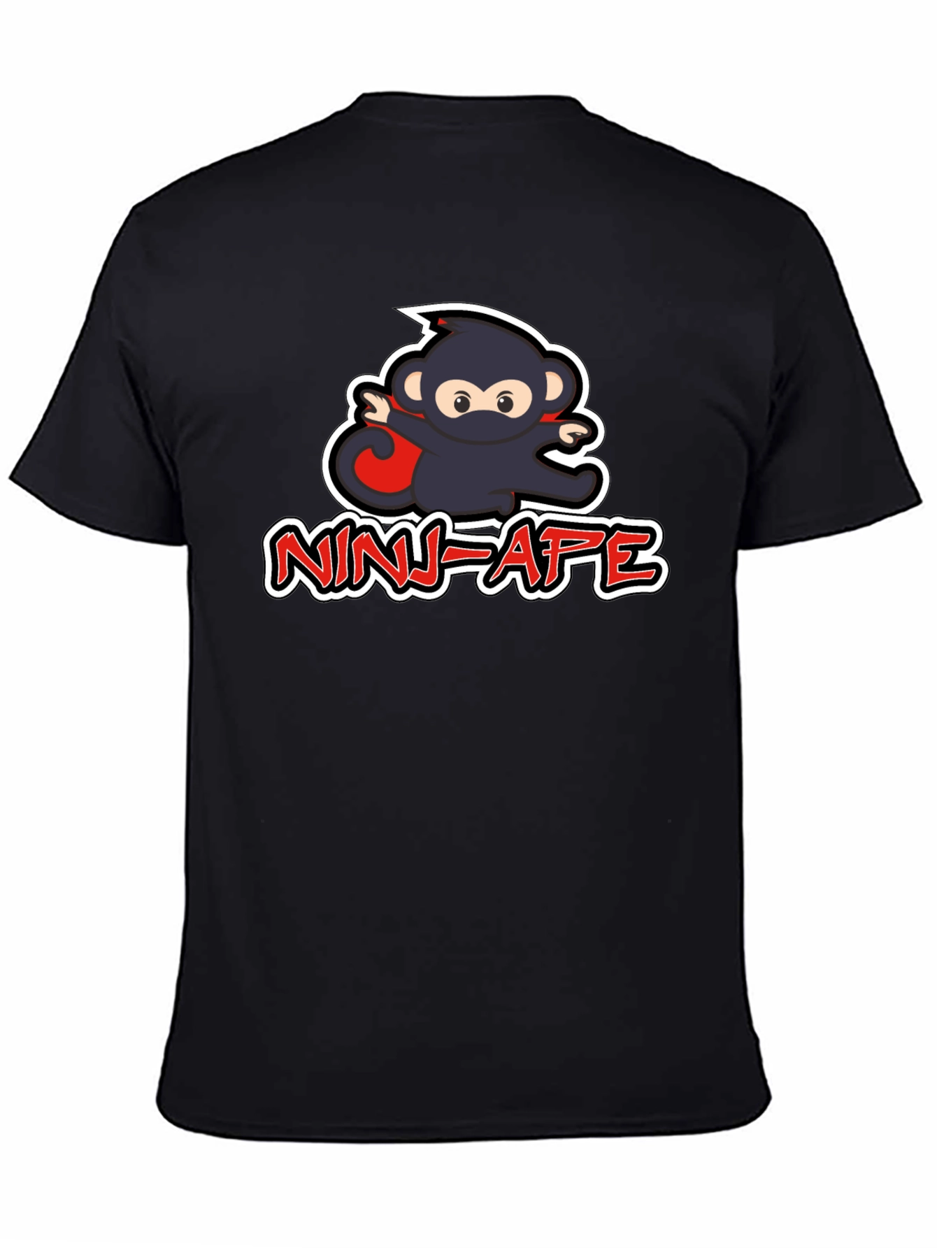 Black Ninja Ape Graphic T-Shirt - Cool & Unique Design view 4