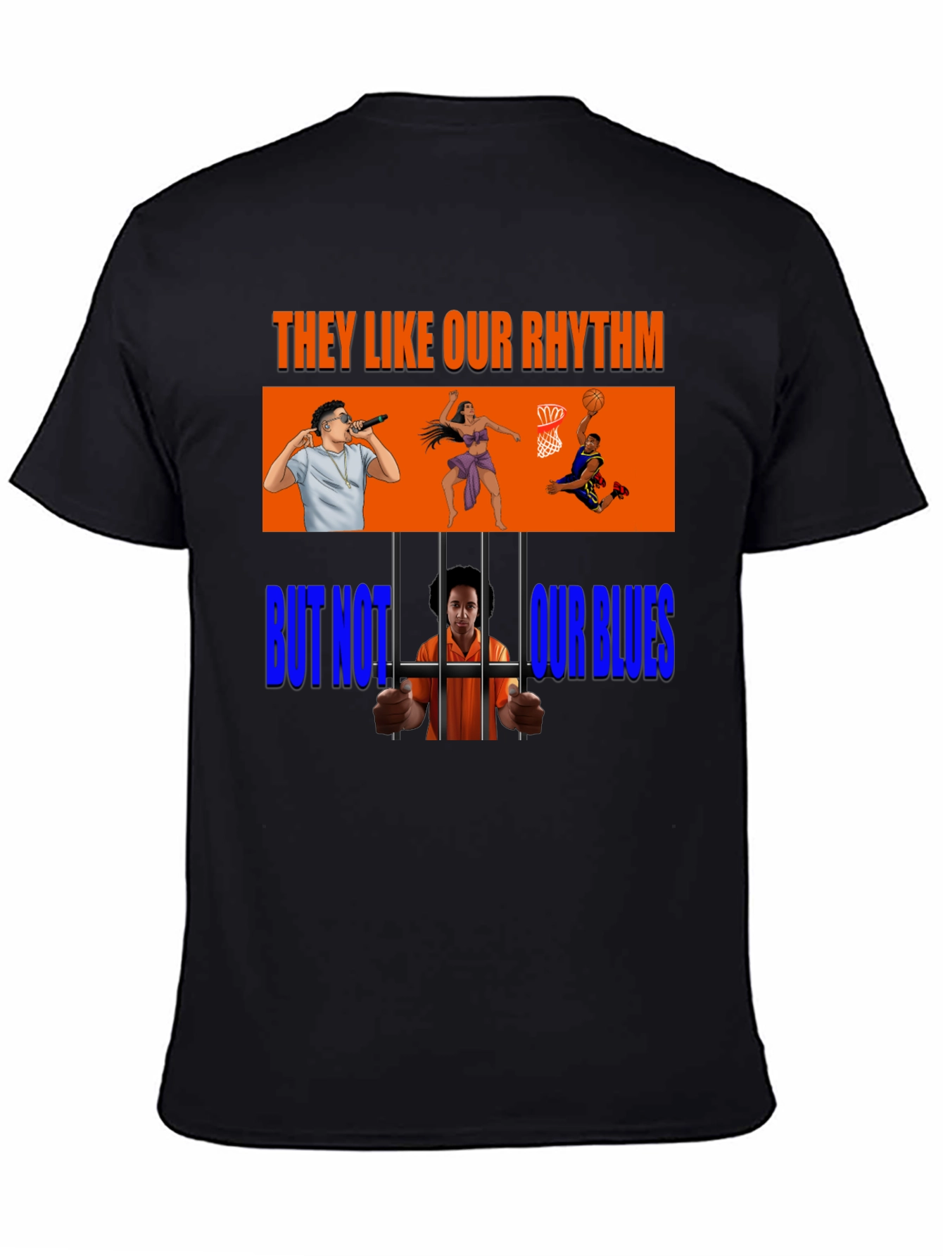 Black Rhythm and Blues Graphic T-Shirt view 4