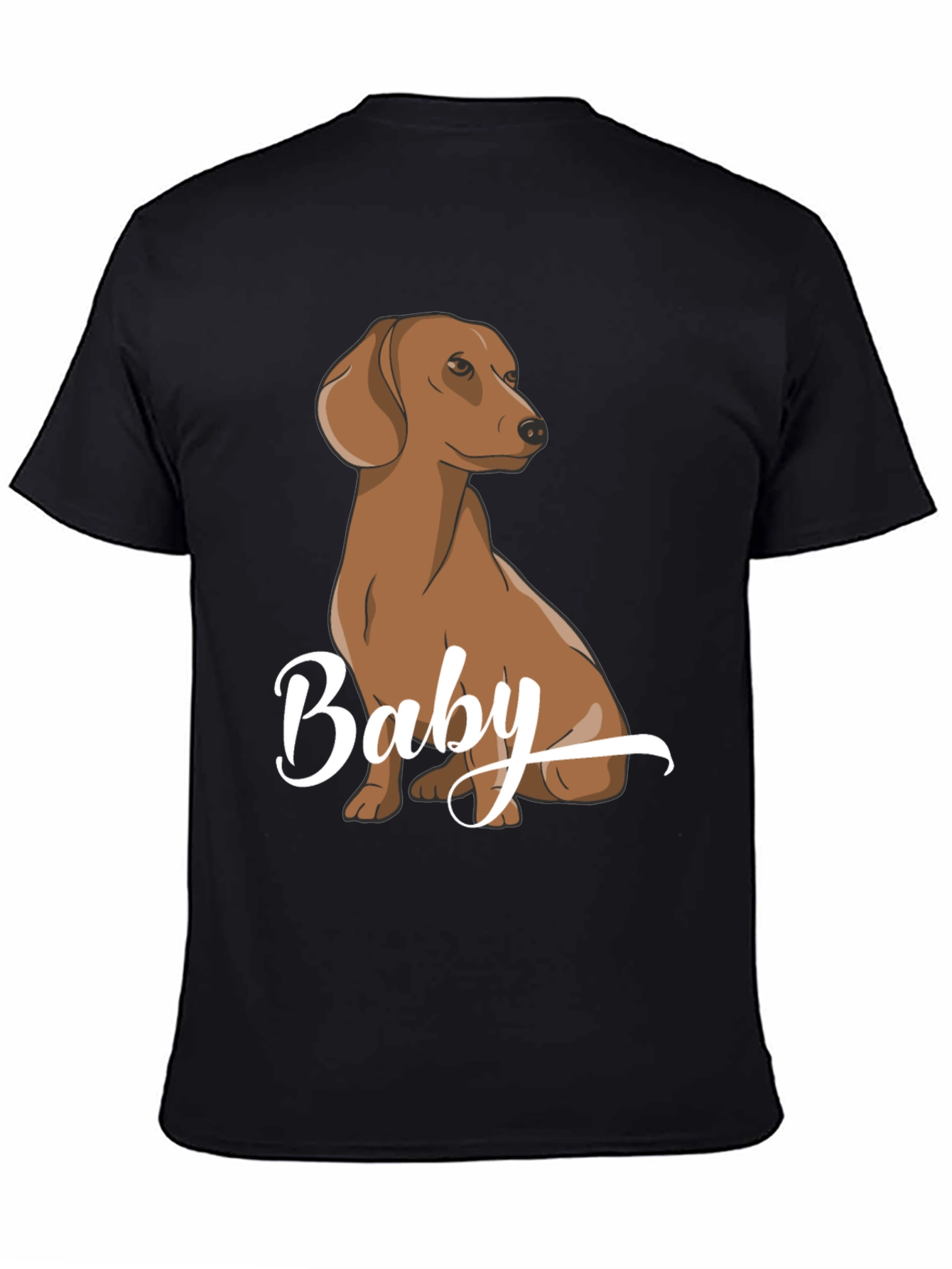 Black Dachshund Baby Graphic Tee, Black view 4